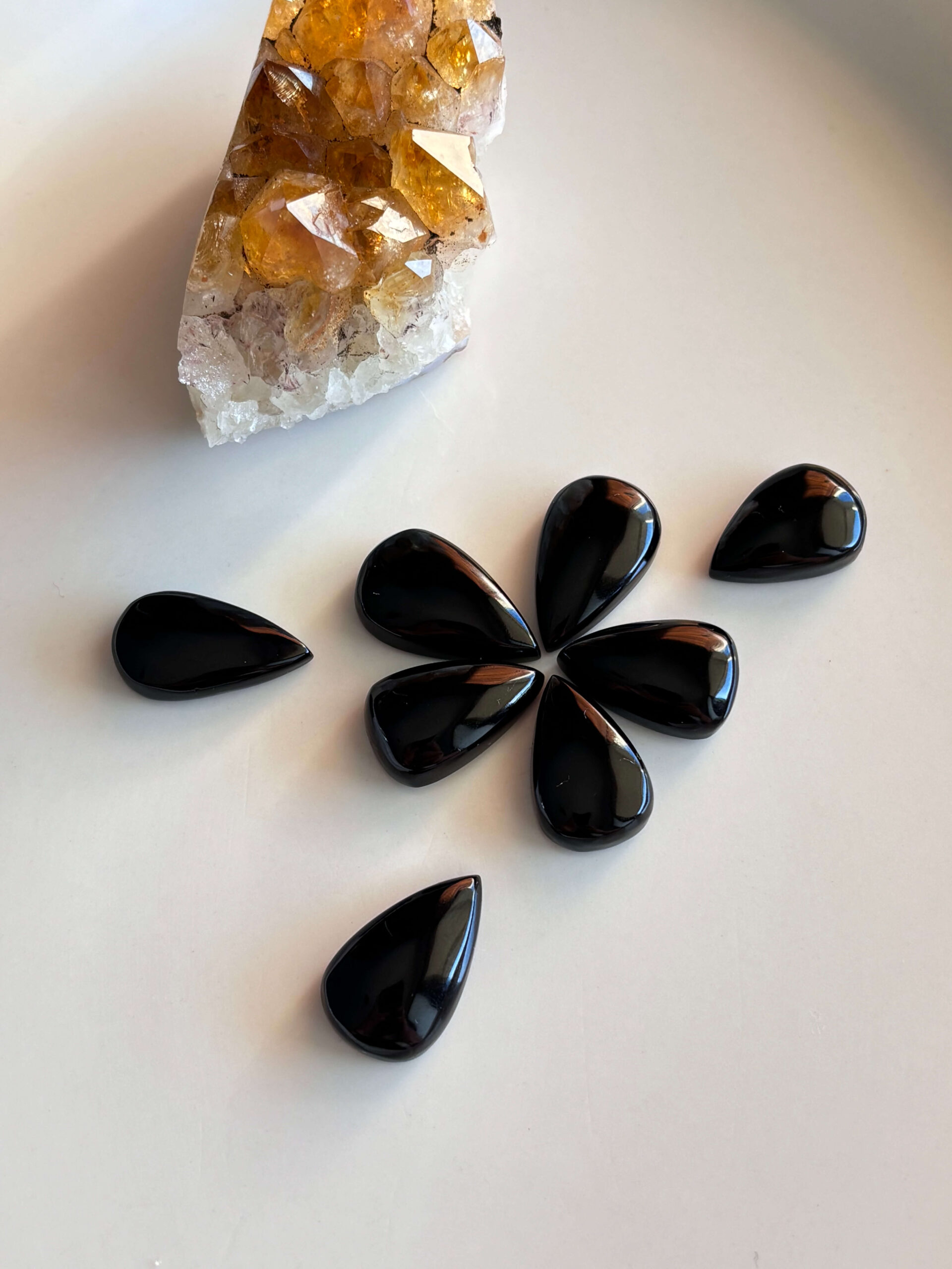 Drop Black Onyx Cabochon – Genuine Undyed Stone - Image 3