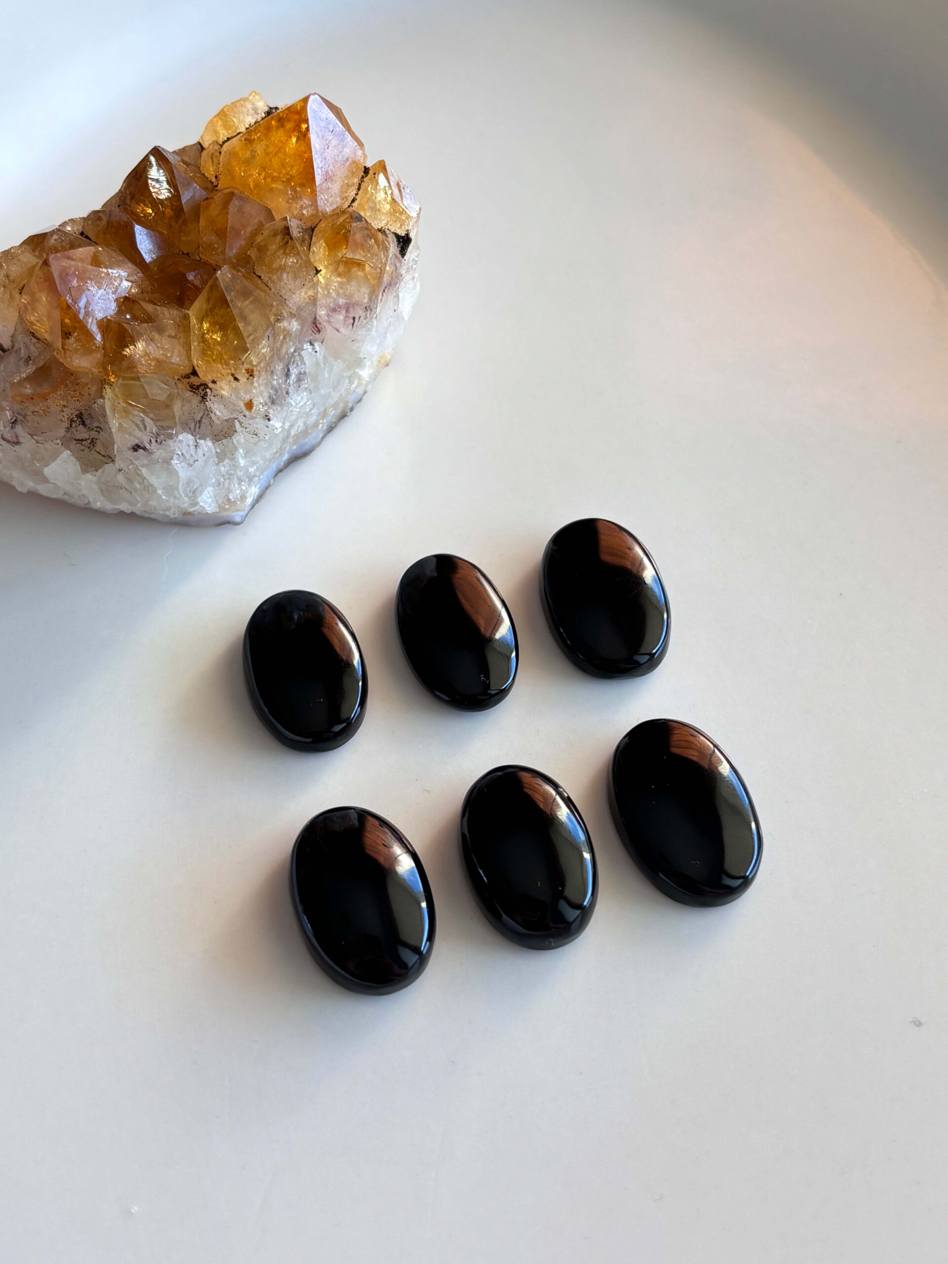 22–24 Oval Black Onyx Cabochon – Genuine Undyed Stone - Image 3