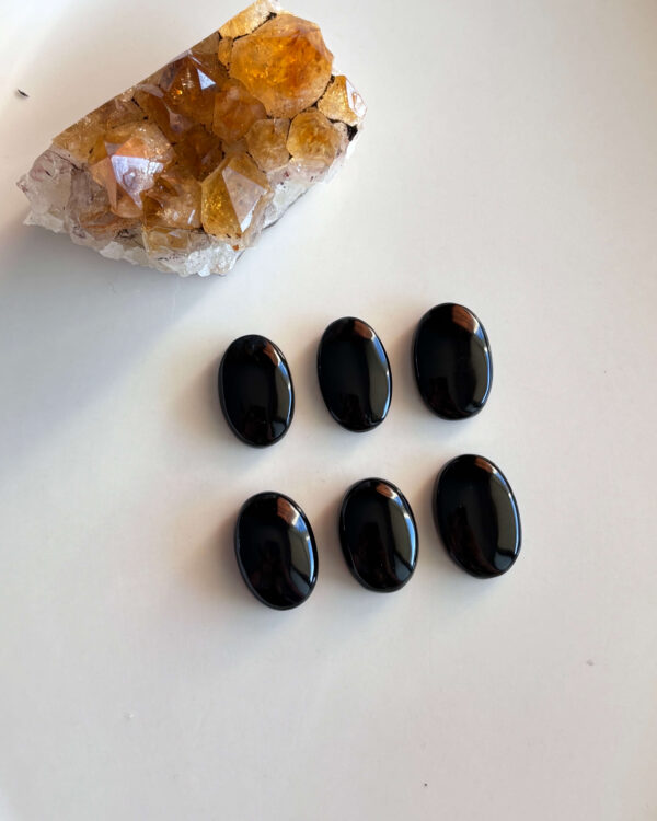 22–24 Oval Black Onyx Cabochon – Genuine Undyed Stone