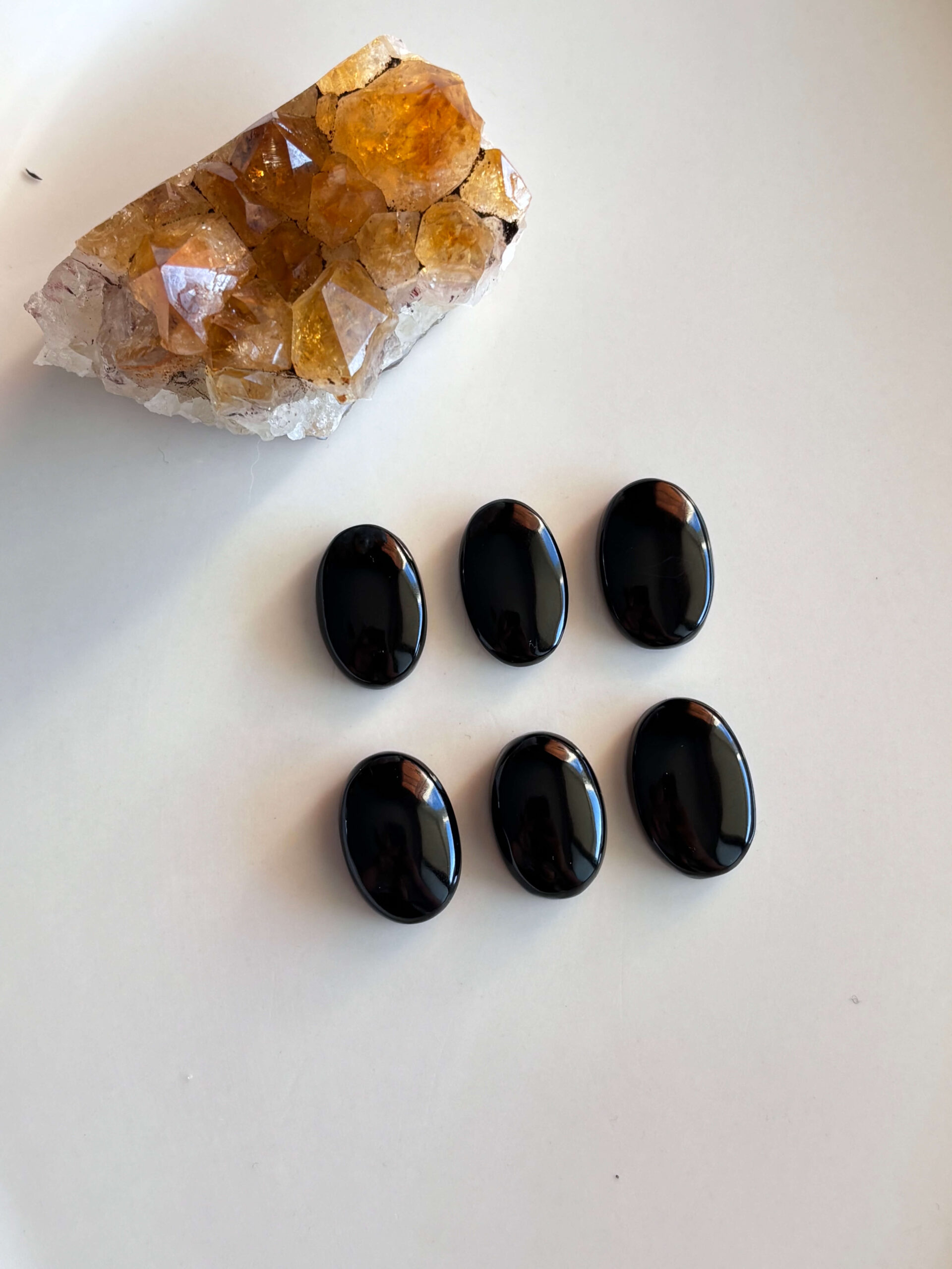 22–24 Oval Black Onyx Cabochon – Genuine Undyed Stone
