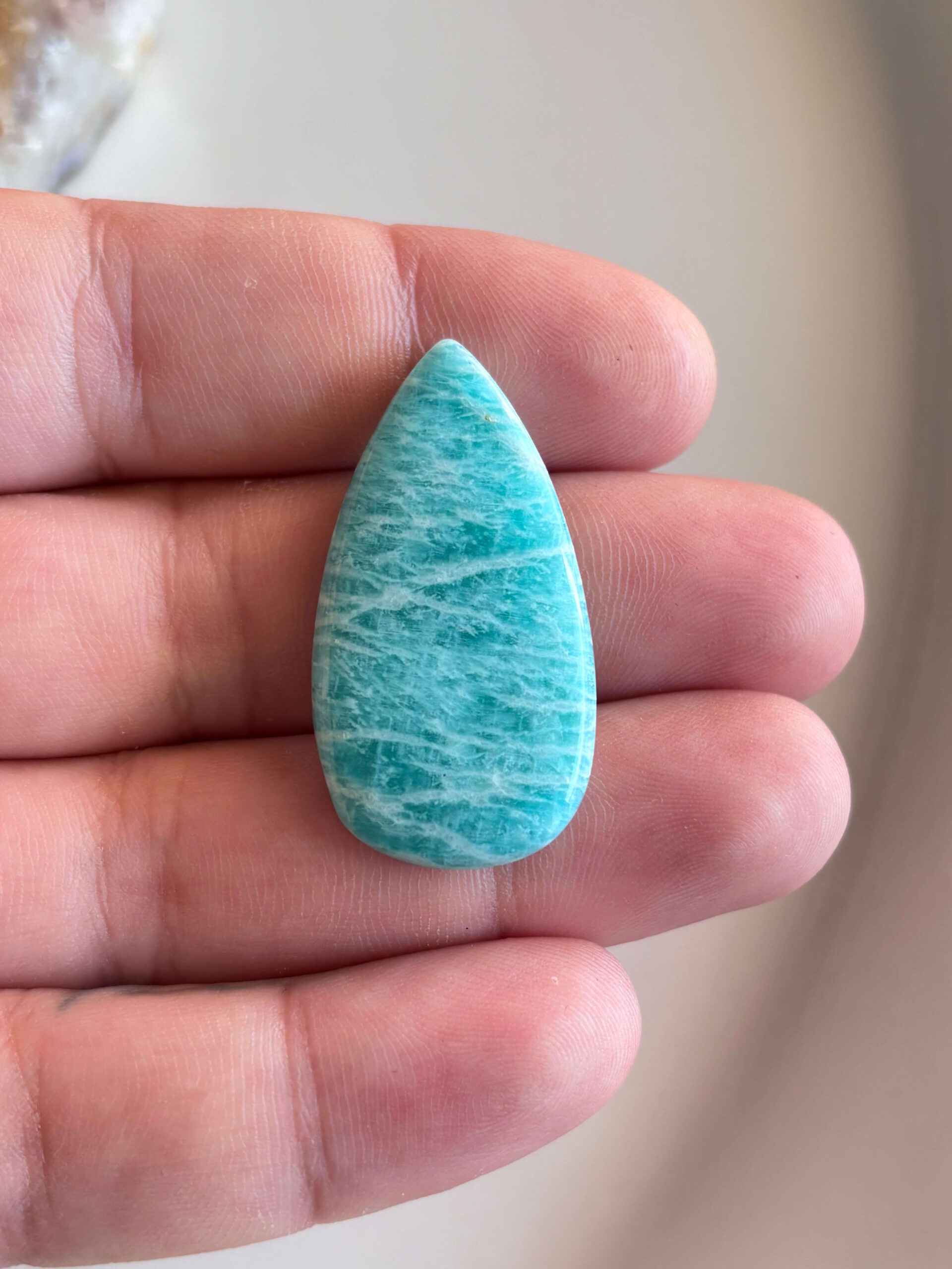 40mm Amazonite Cabochon for Macramé Pendants - Image 2