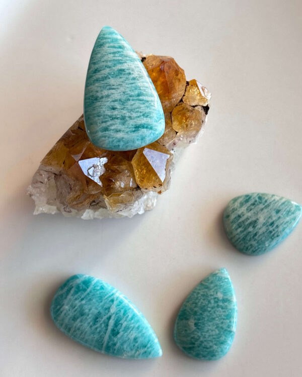 34mm Amazonite Cabochon for Creative Jewelry Designs