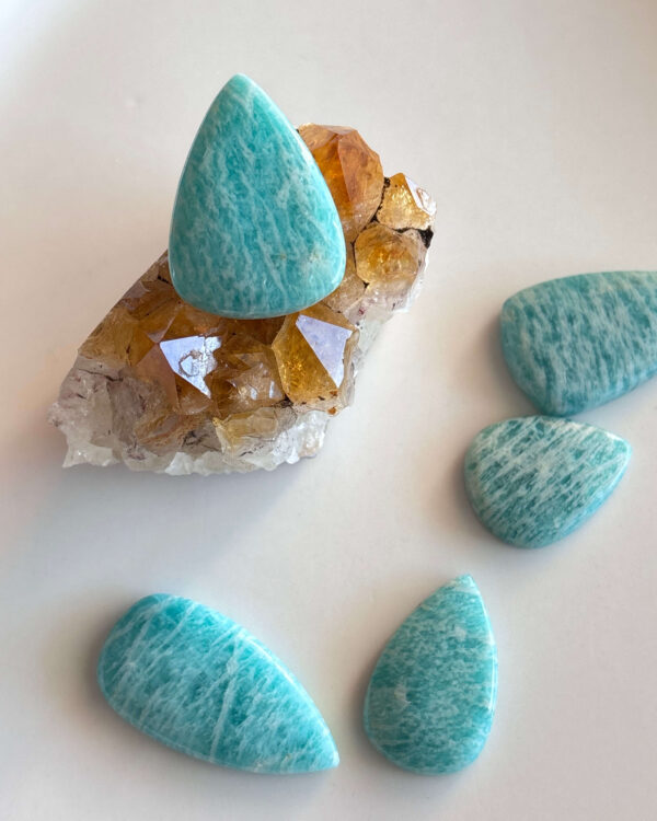 35mm Amazonite Stone for Macramé Jewelry