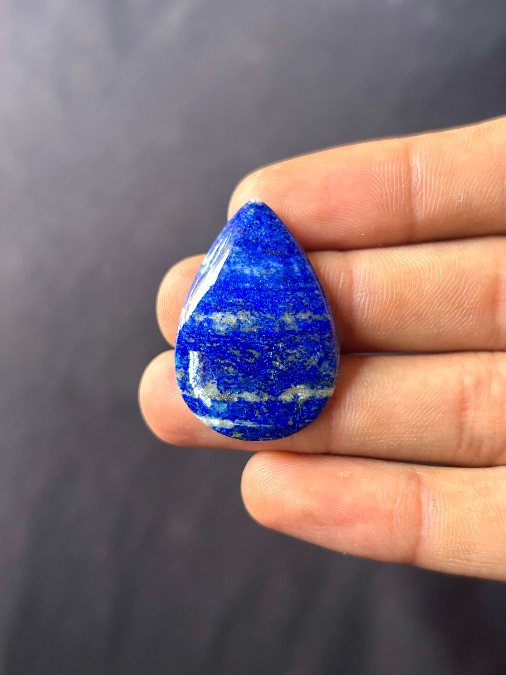 35mm Lapis Lazuli Cabochon for Micro Macramé