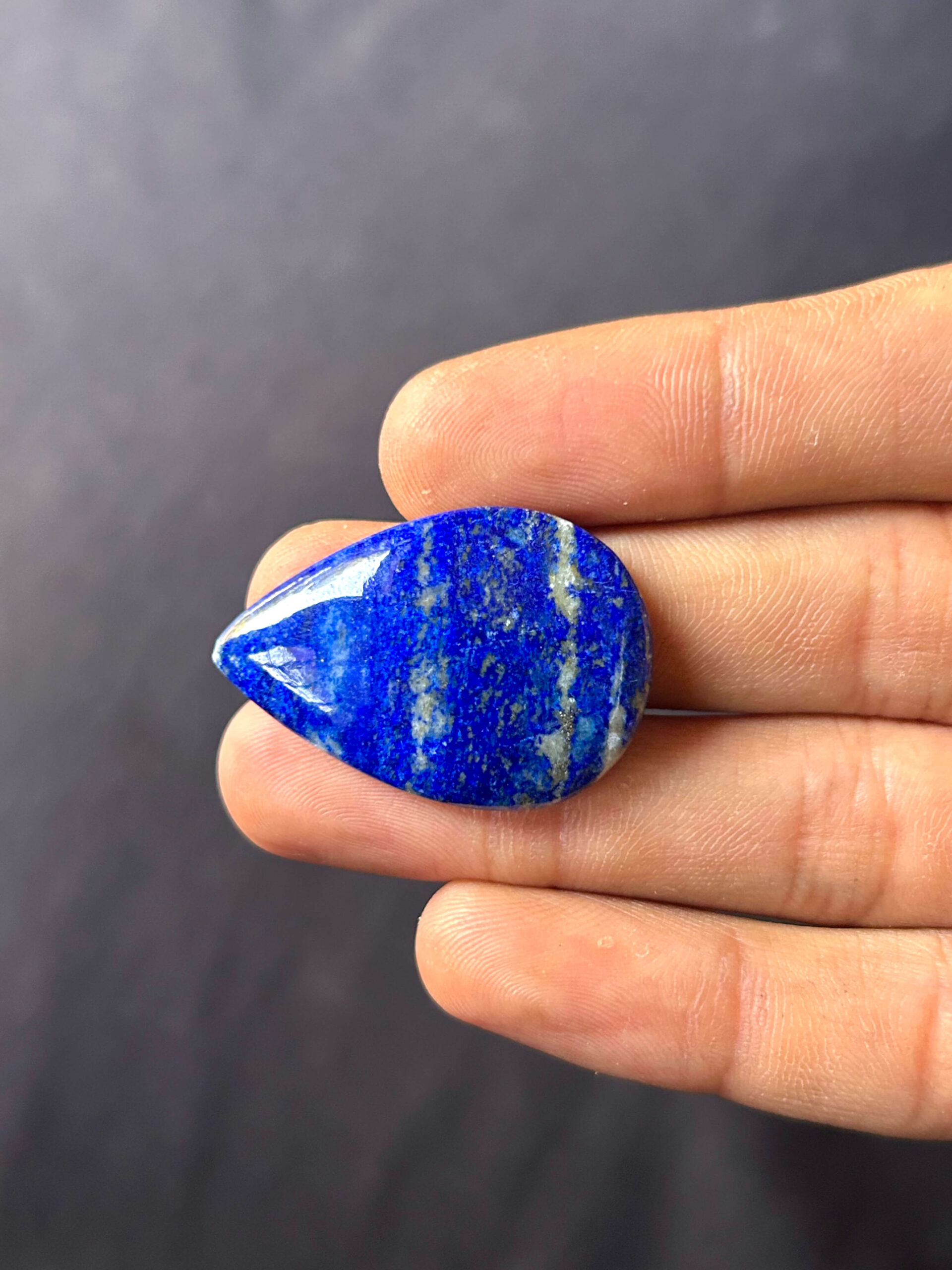 35mm Lapis Lazuli Cabochon for Micro Macramé - Image 2