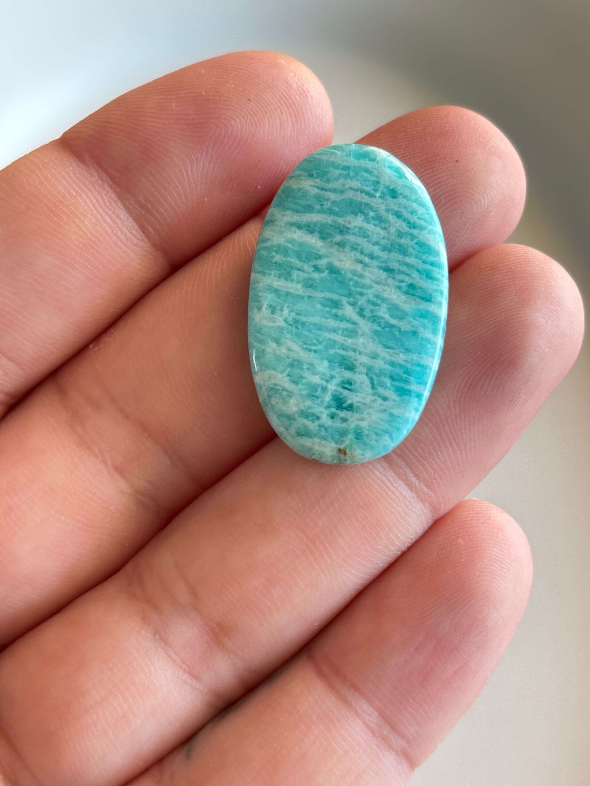 33mm Amazonite Stone for Handmade Jewelry - Image 2