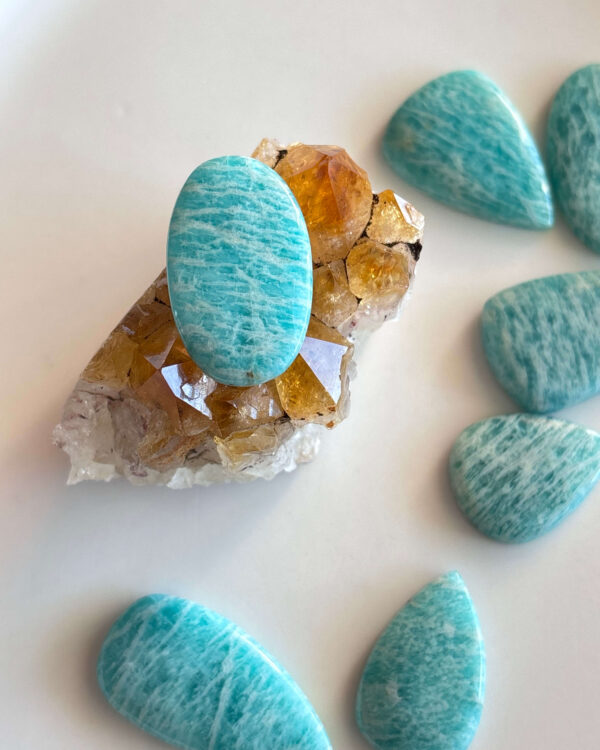 33mm Amazonite Stone for Handmade Jewelry