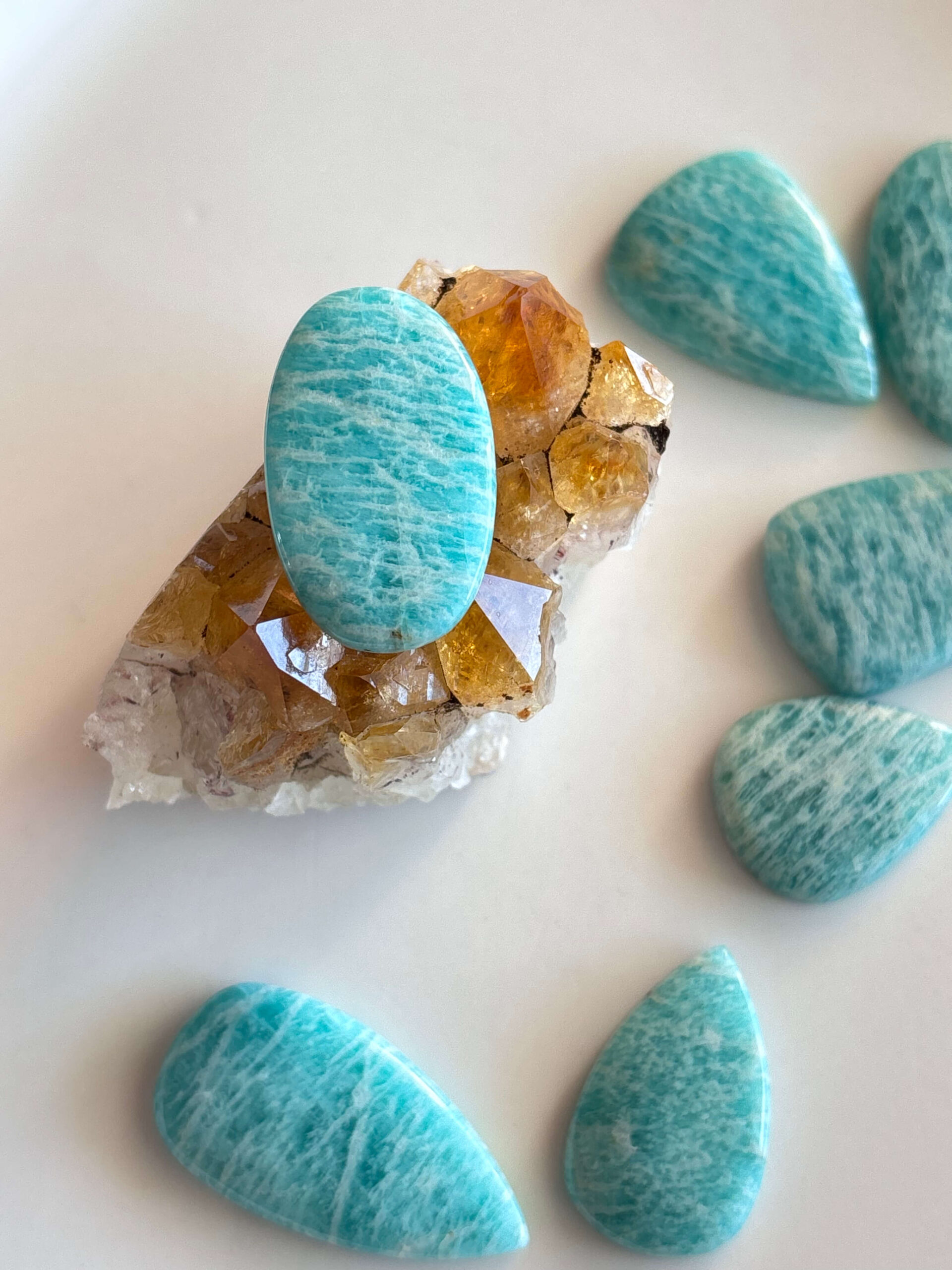 33mm Amazonite Stone for Handmade Jewelry