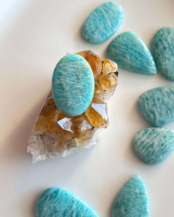 30mm Amazonite Cabochon for Wire Wrapping