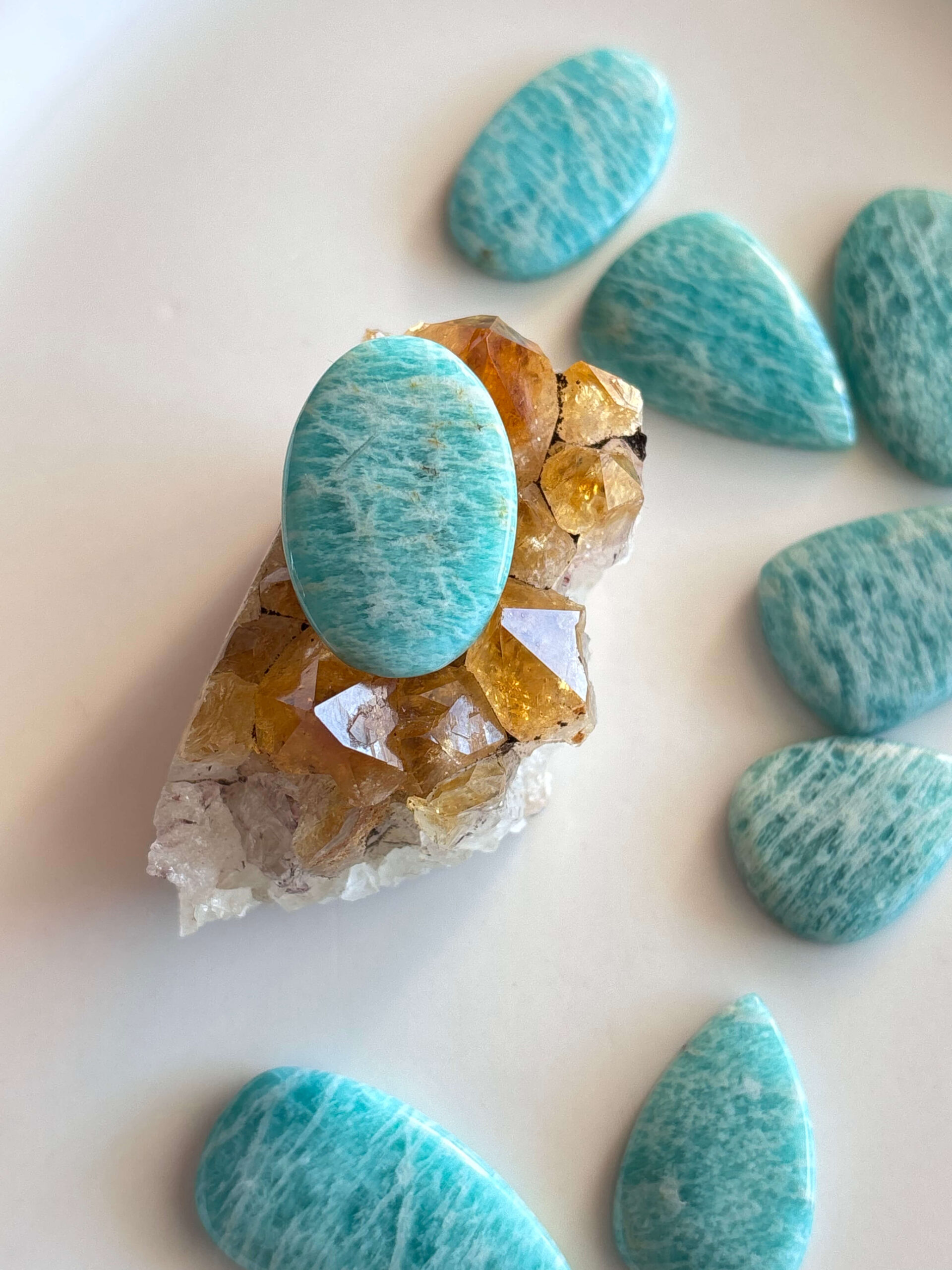 30mm Amazonite Cabochon for Wire Wrapping
