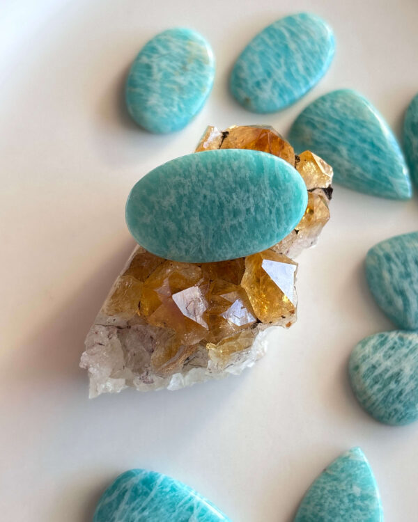35mm Amazonite Cabochon for Jewelry Settings