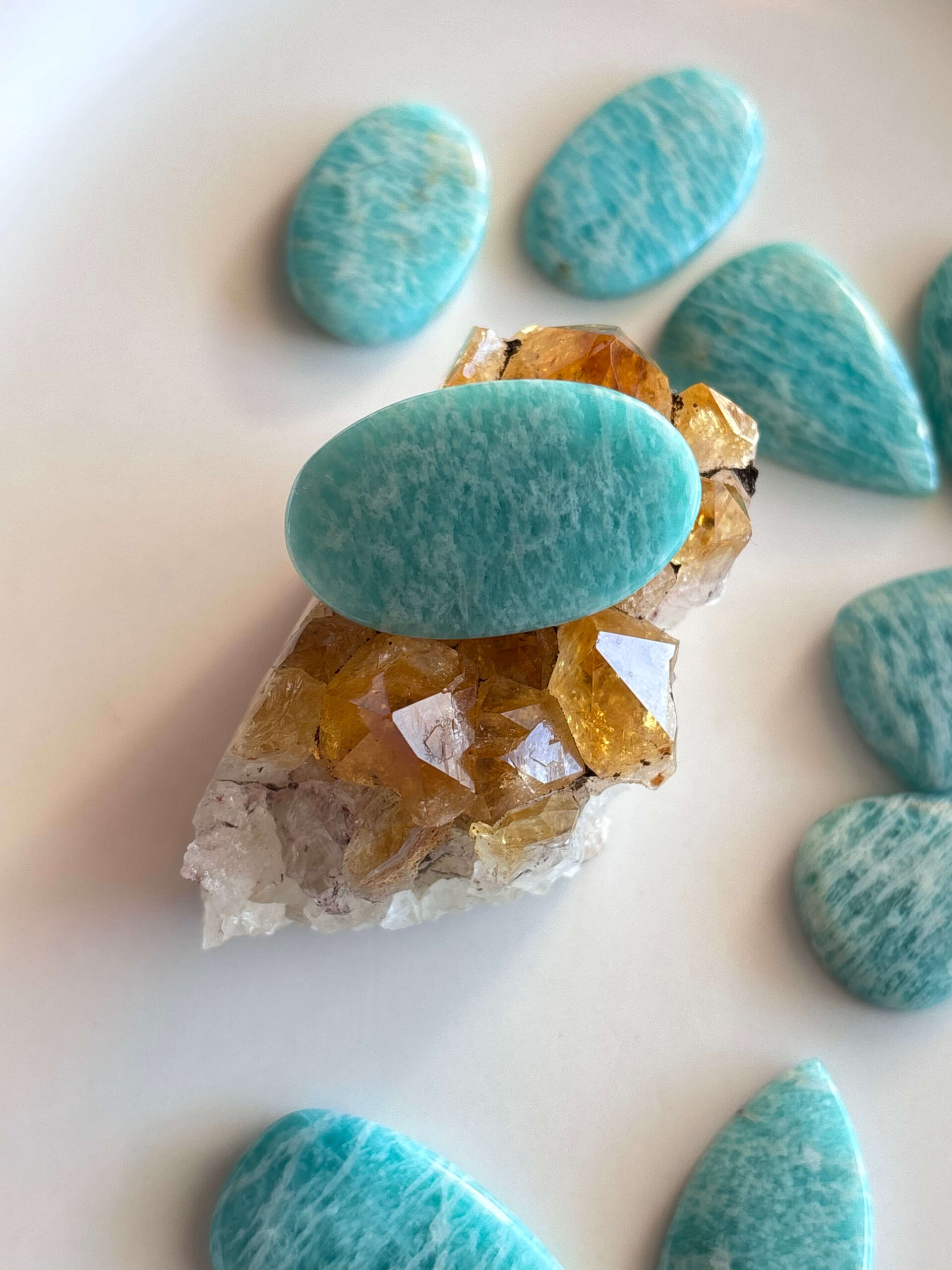 35mm Amazonite Cabochon for Jewelry Settings