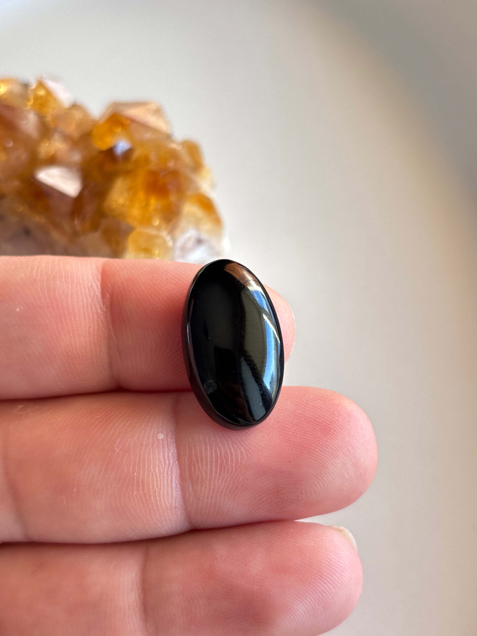 23mm Black Onyx Cabochon for Wire-Wrapped Jewelry - Image 2