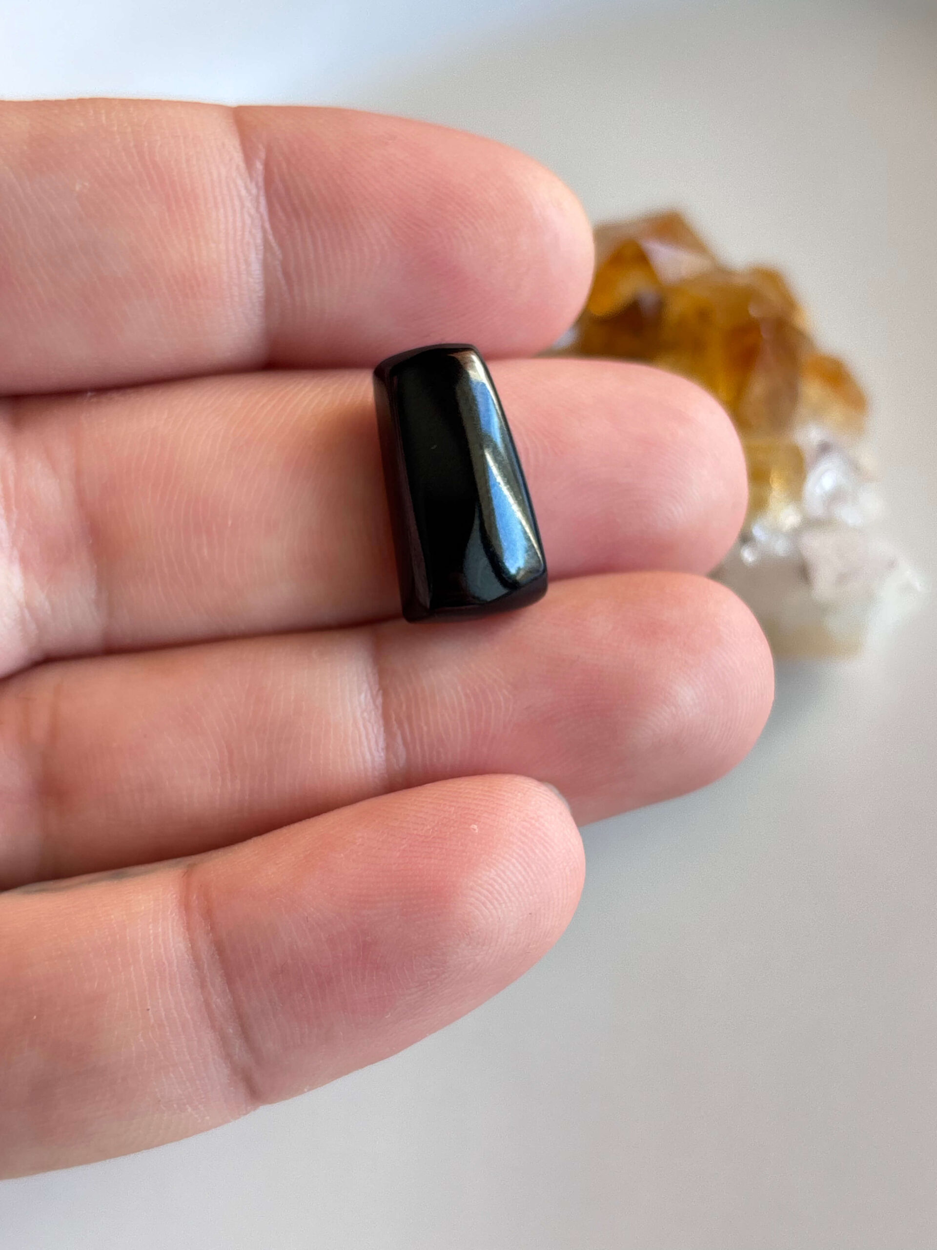 19mm Black Onyx Cabochon for Macramé Jewelry - Image 2