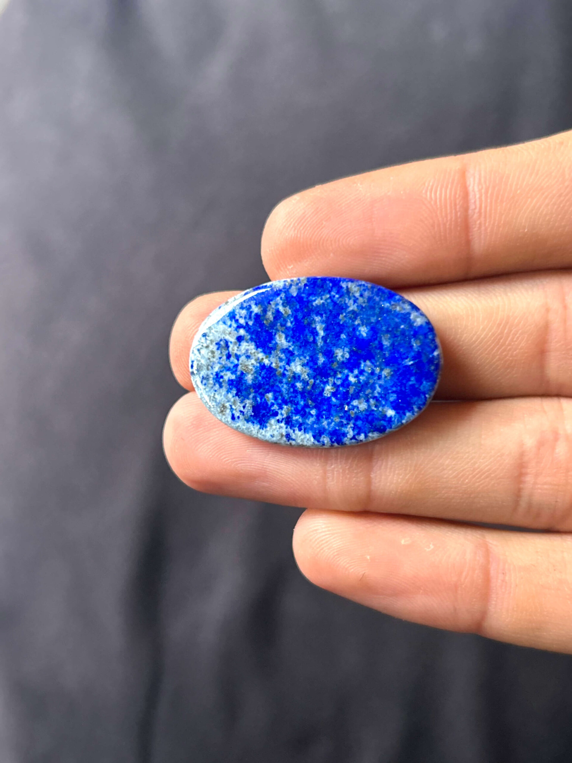 33mm Lapis Lazuli Gemstone with Natural Patterns - Image 2