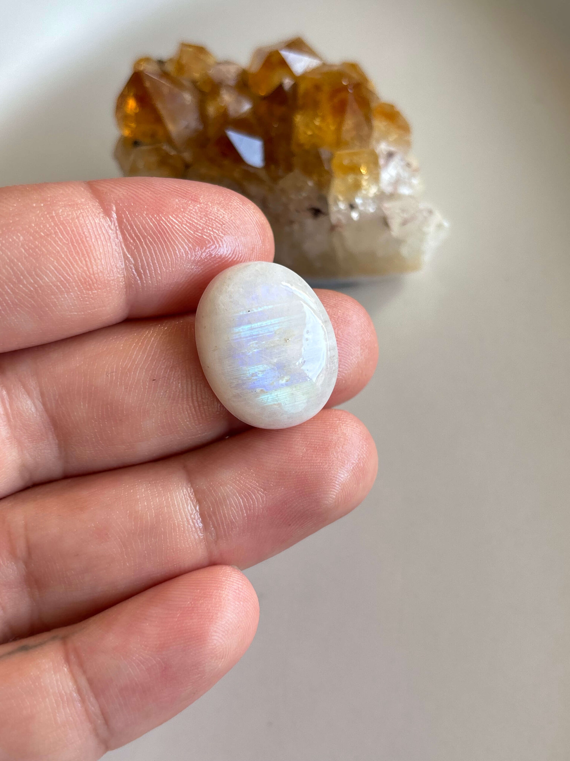24mm Moonstone Cabochon for Macramé Pendants