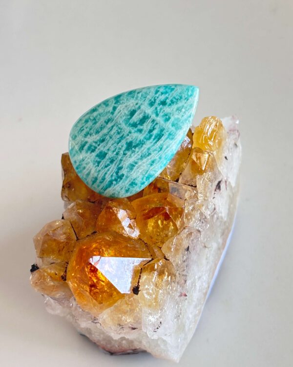 32mm Amazonite Cabochon for Wire-Wrapped Necklaces