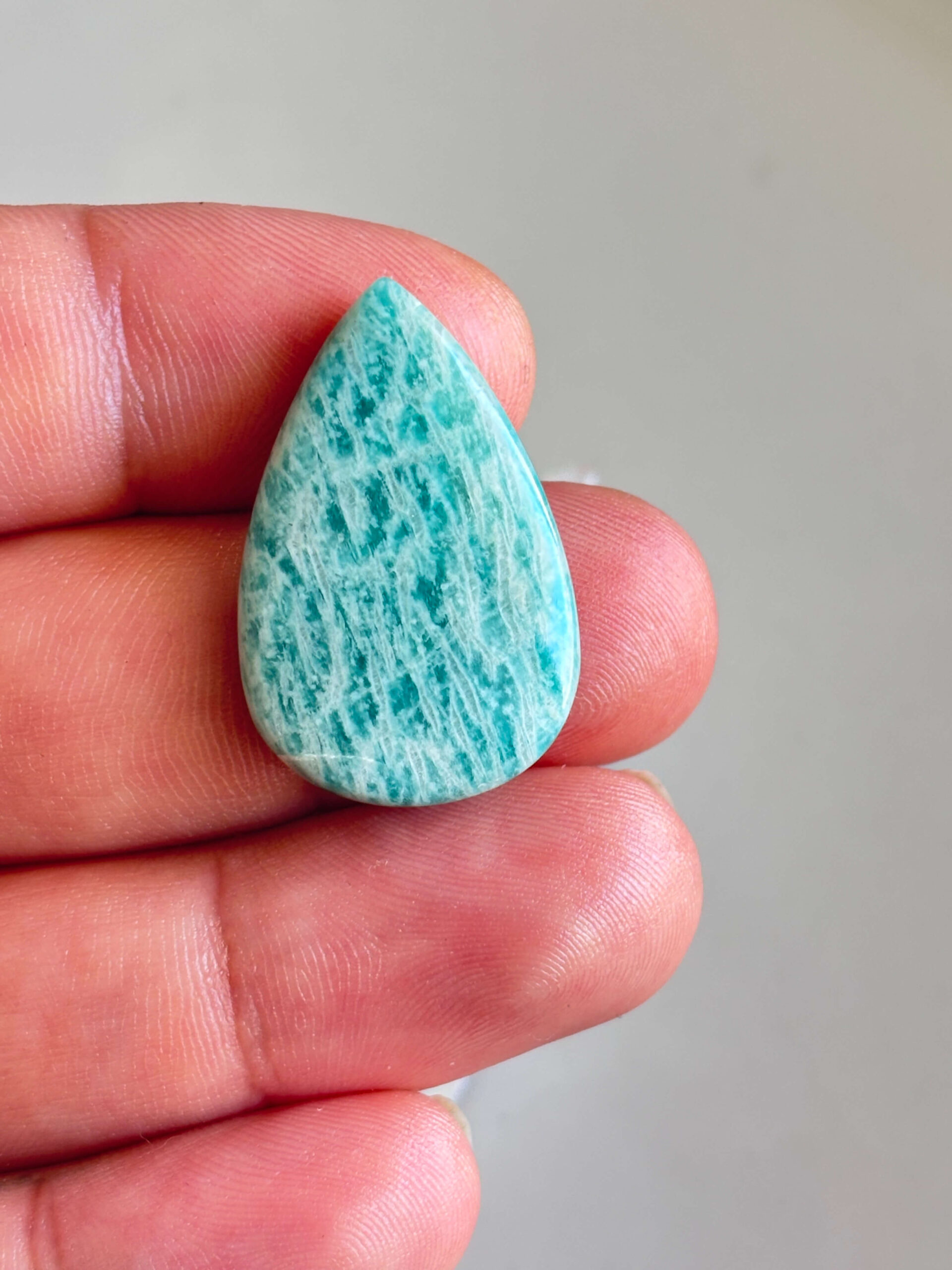 32mm Amazonite Cabochon for Wire-Wrapped Necklaces - Image 2