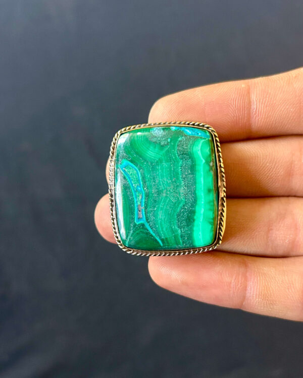 35mm Chrysocolla Malachite Handmade Jewelry Stone