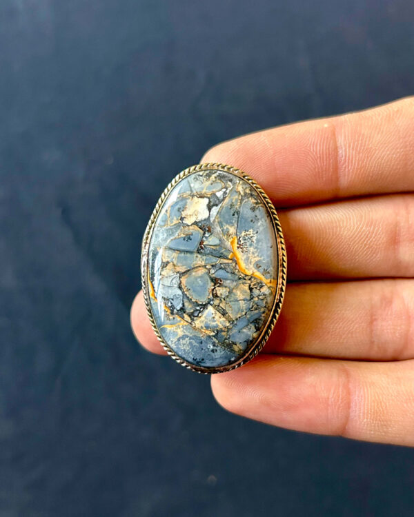 38mm Maligano Jasper Grooved Stone – One of a Kind