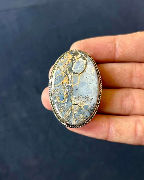 42mm Large Maligano Jasper Grooved Stone
