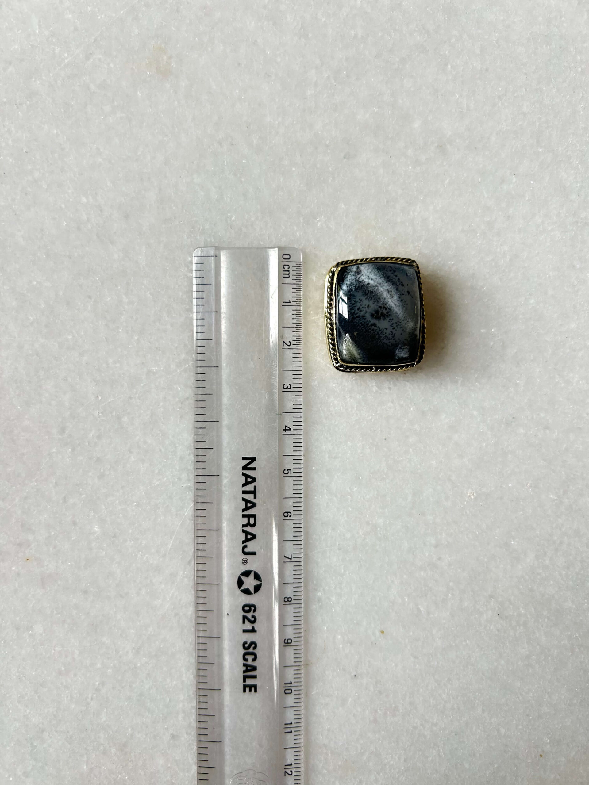 25mm Dendrite Opal Grooved Cabochon - Image 2