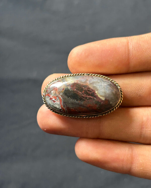 34mm Natural Crazy lace Agate Grooved Stone