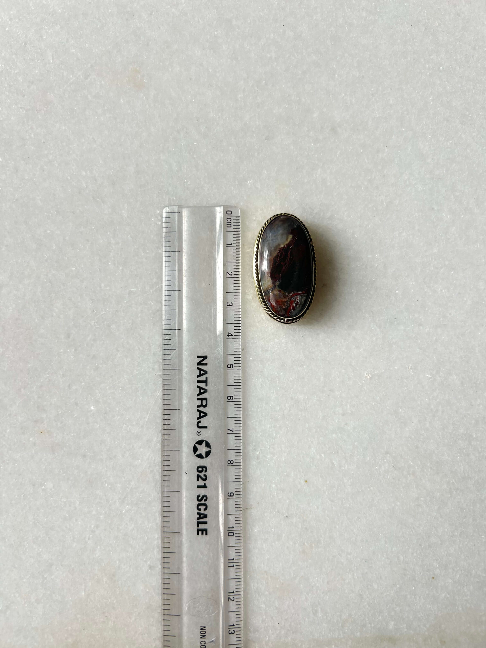 34mm Natural Crazy lace Agate Grooved Stone - Image 2