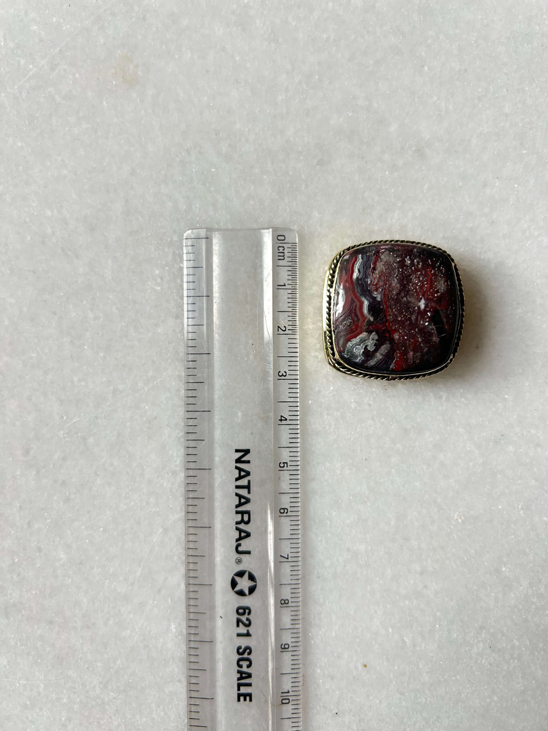 29mm Crazy lace Agate Grooved Stone for Micro Macramé - Image 2
