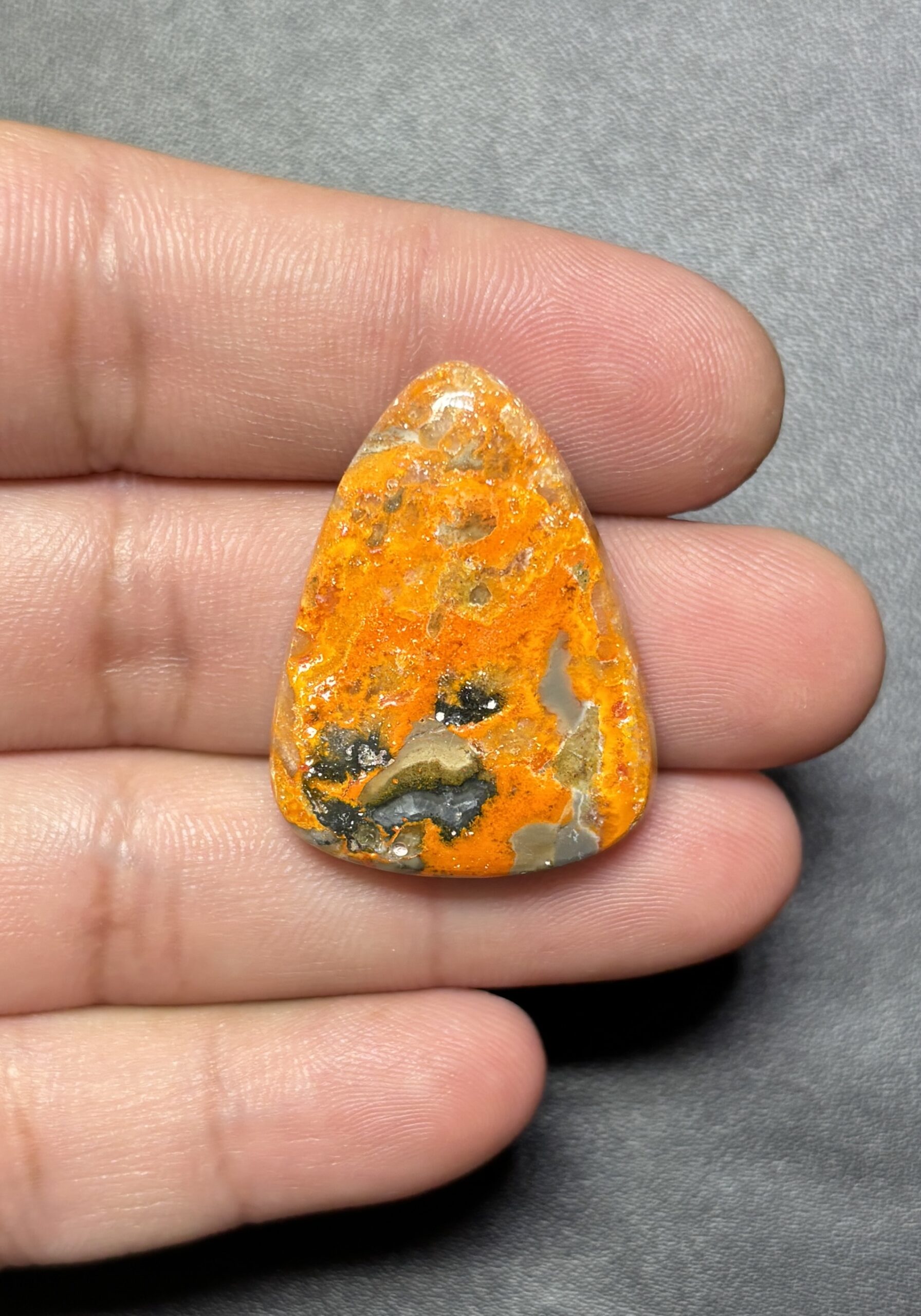 32mm Bumblebee Jasper Cabochon with Natural Patterns