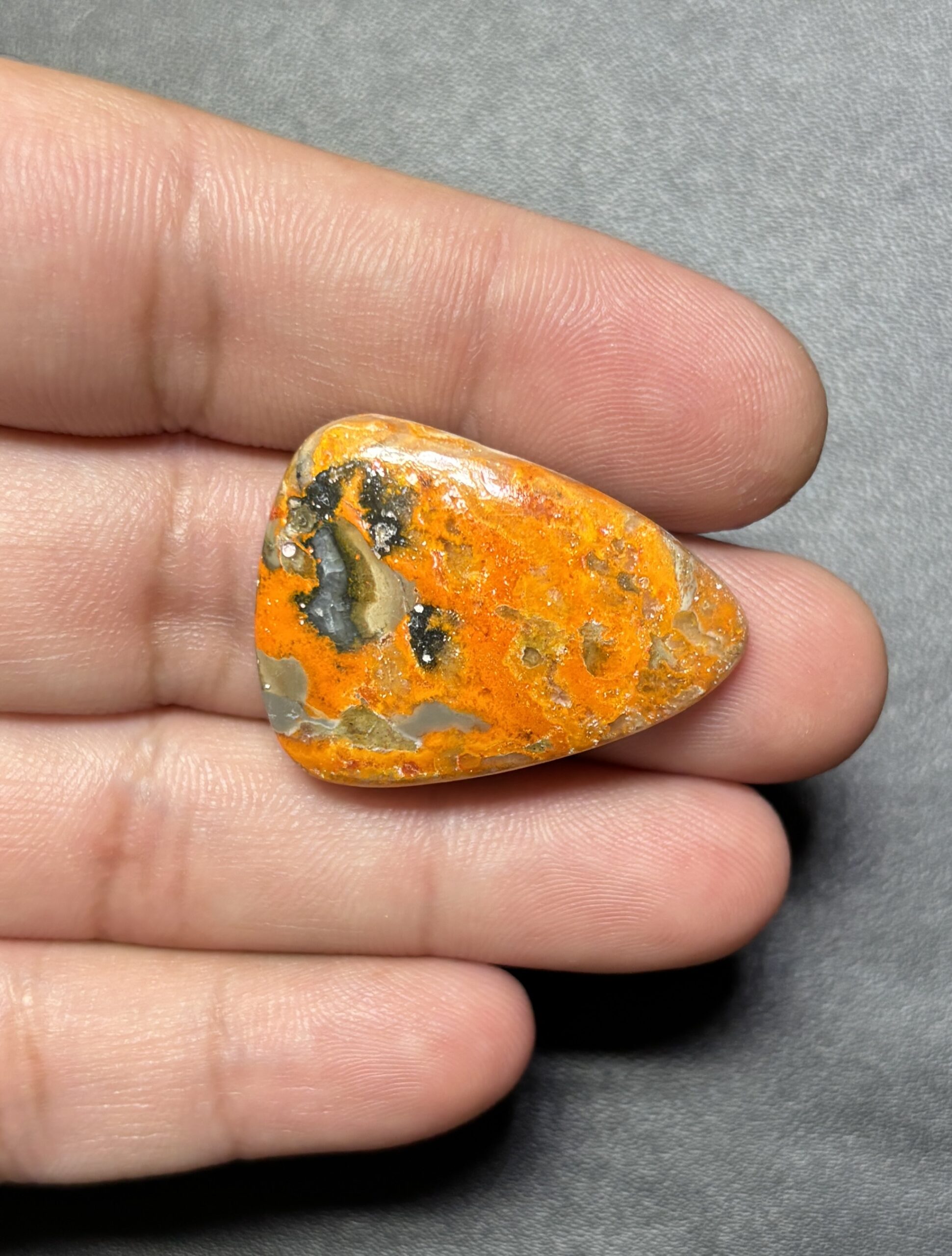 32mm Bumblebee Jasper Cabochon with Natural Patterns - Image 2
