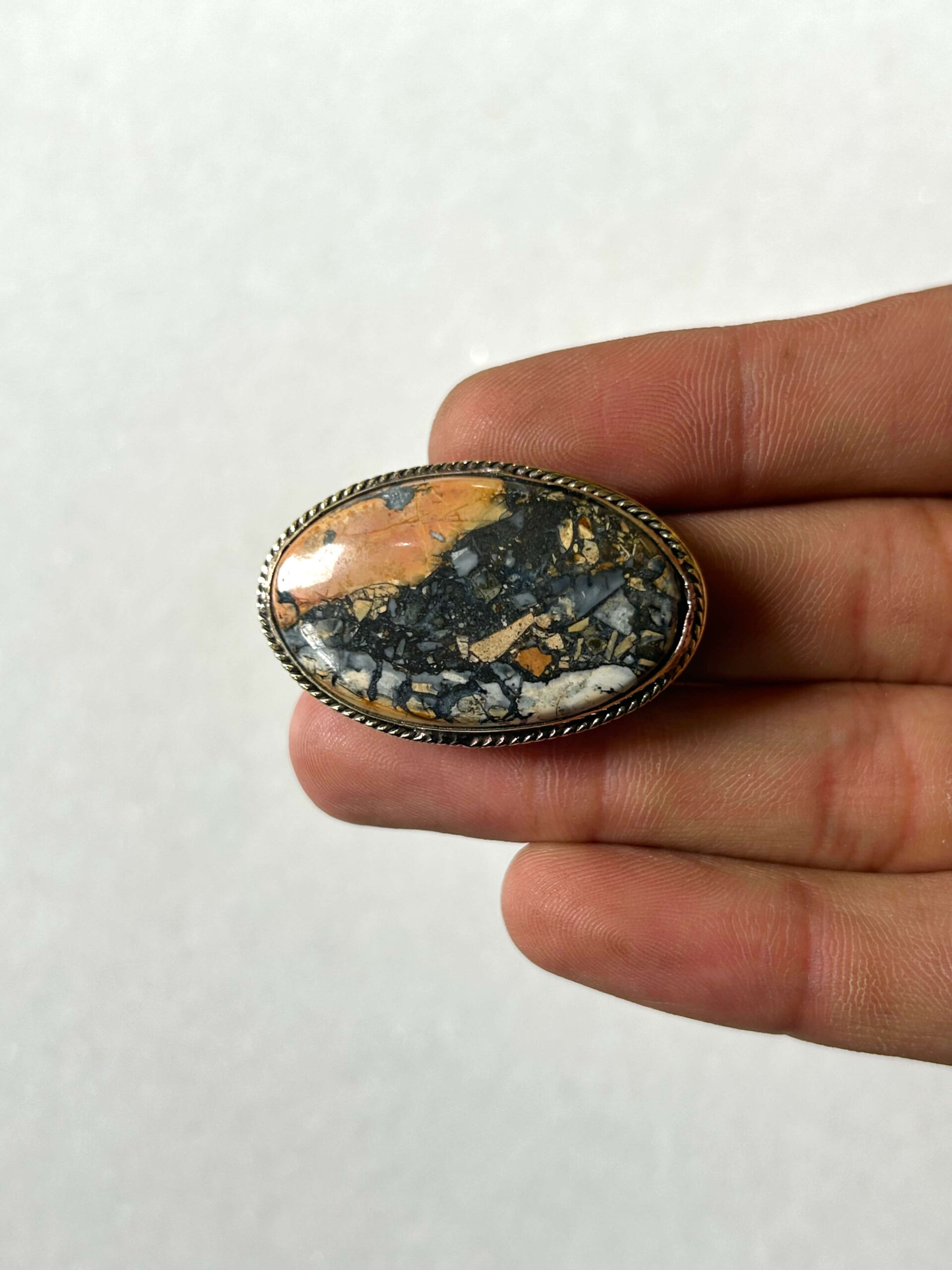 39mm Maligano Jasper Grooved Gemstone