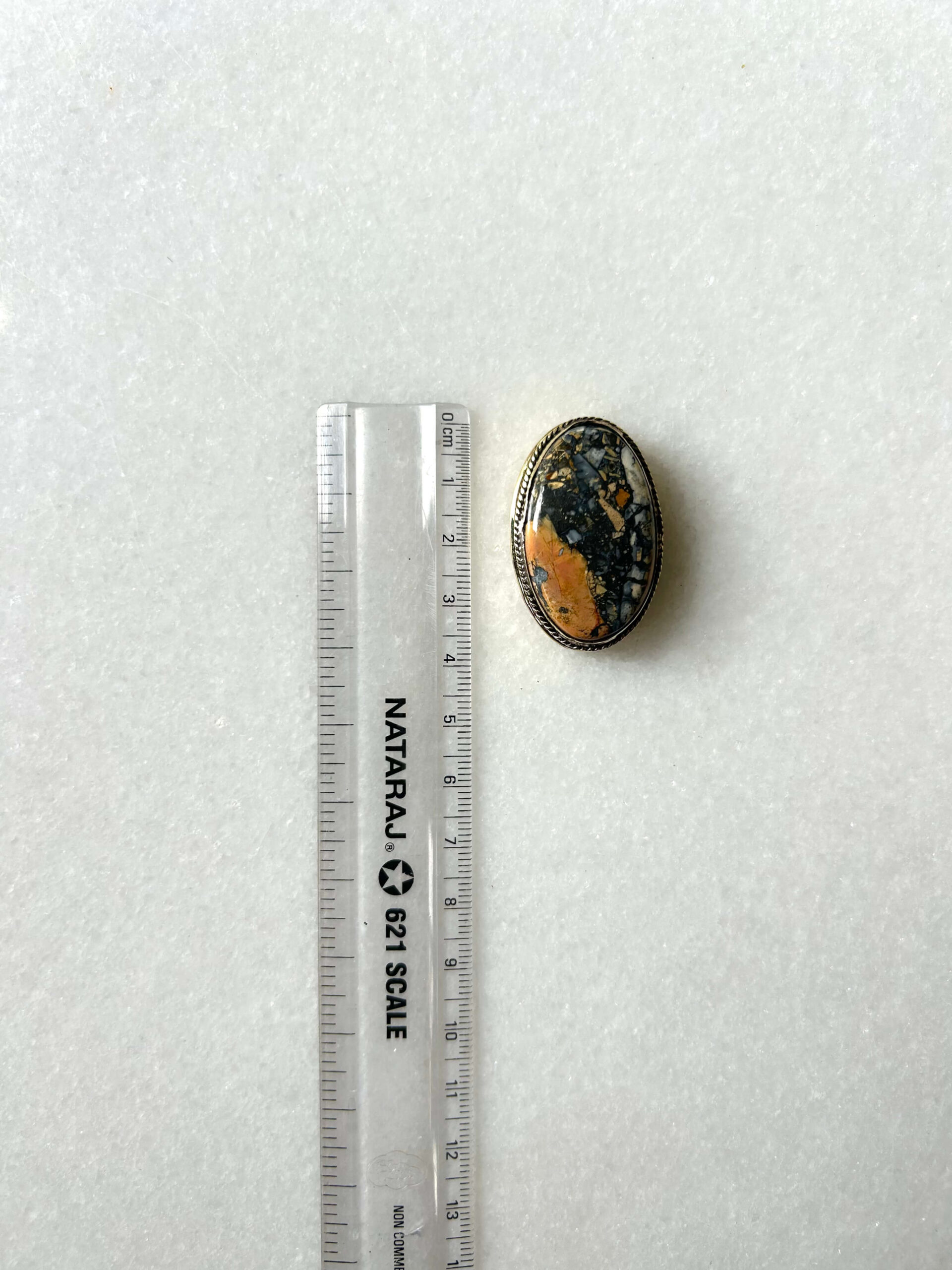 39mm Maligano Jasper Grooved Gemstone - Image 2