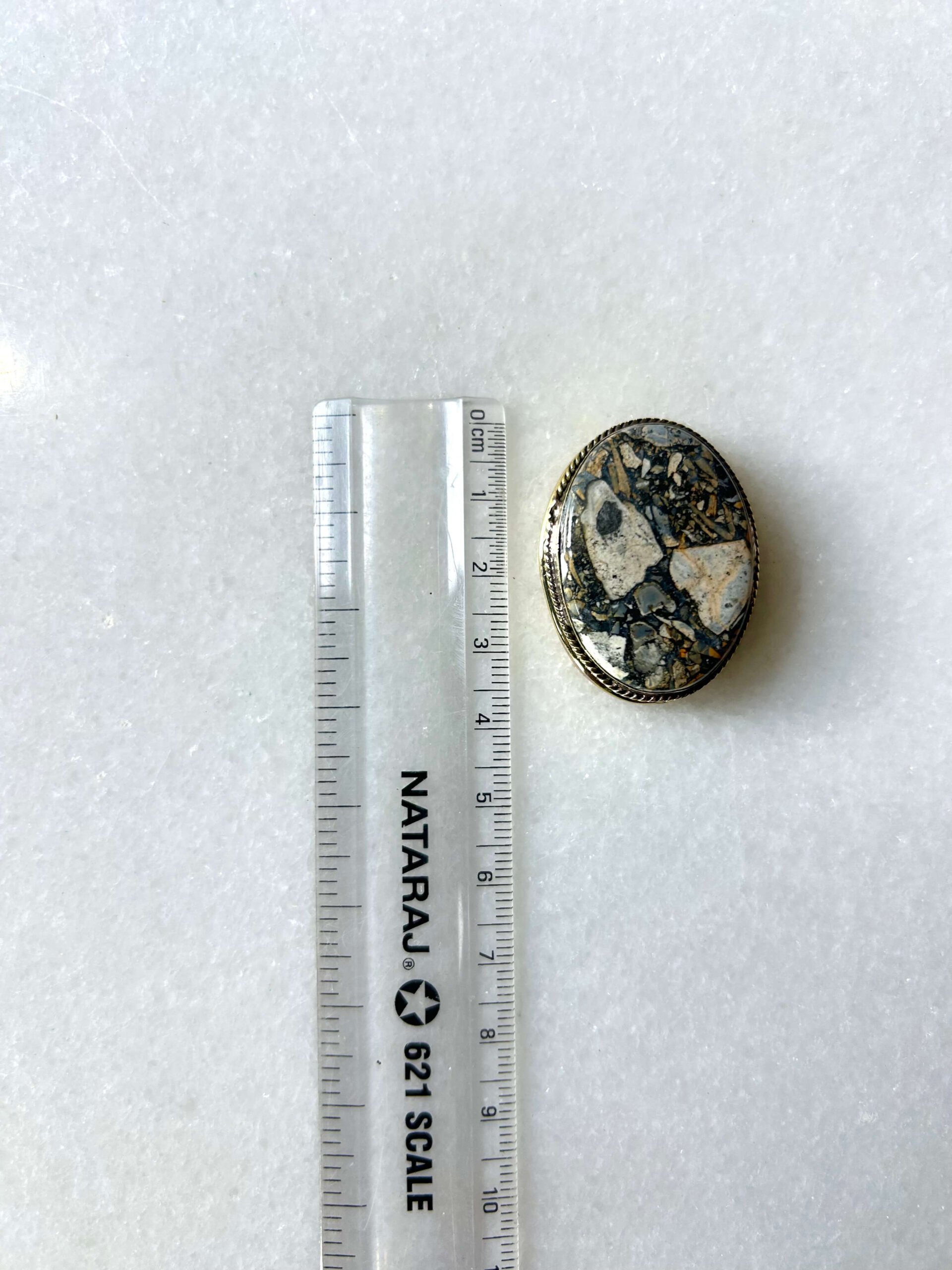 35mm Maligano Jasper Grooved Cabochon for Pendant Making - Image 2