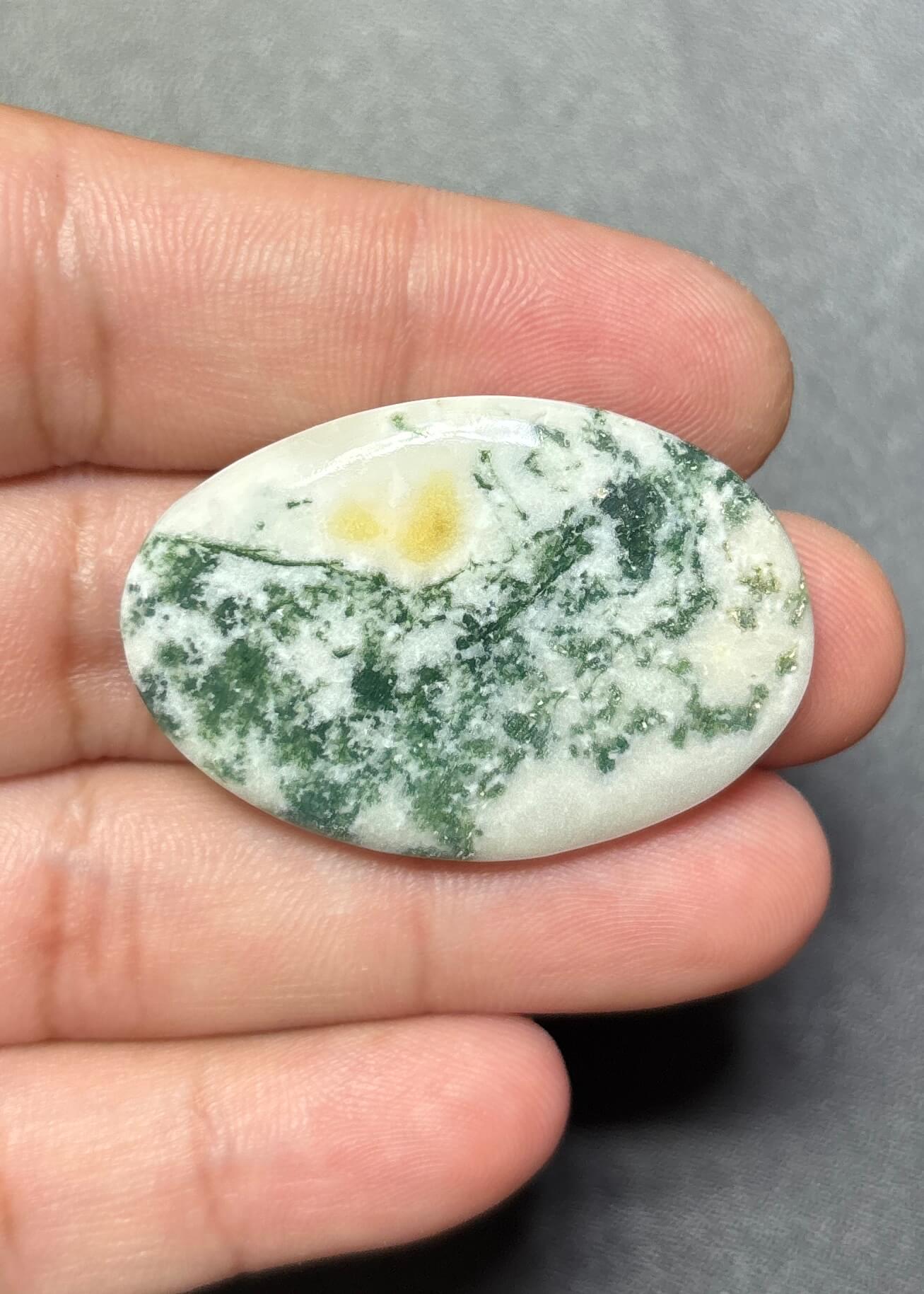 39mm Tree Agate Cabochon with Natural Dendrites - Image 2