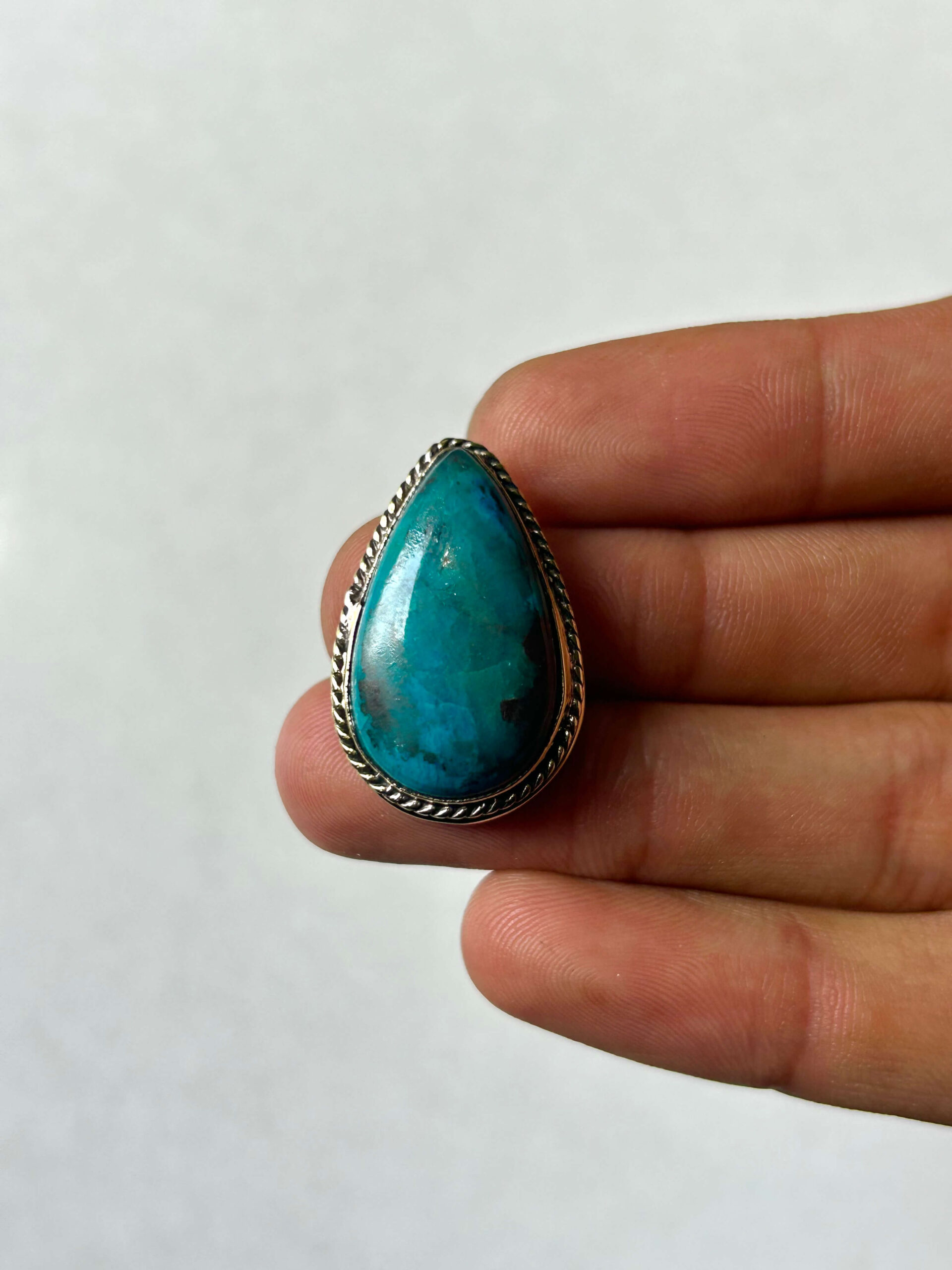 Natural Azurite Gemstone with Groove – 27mm
