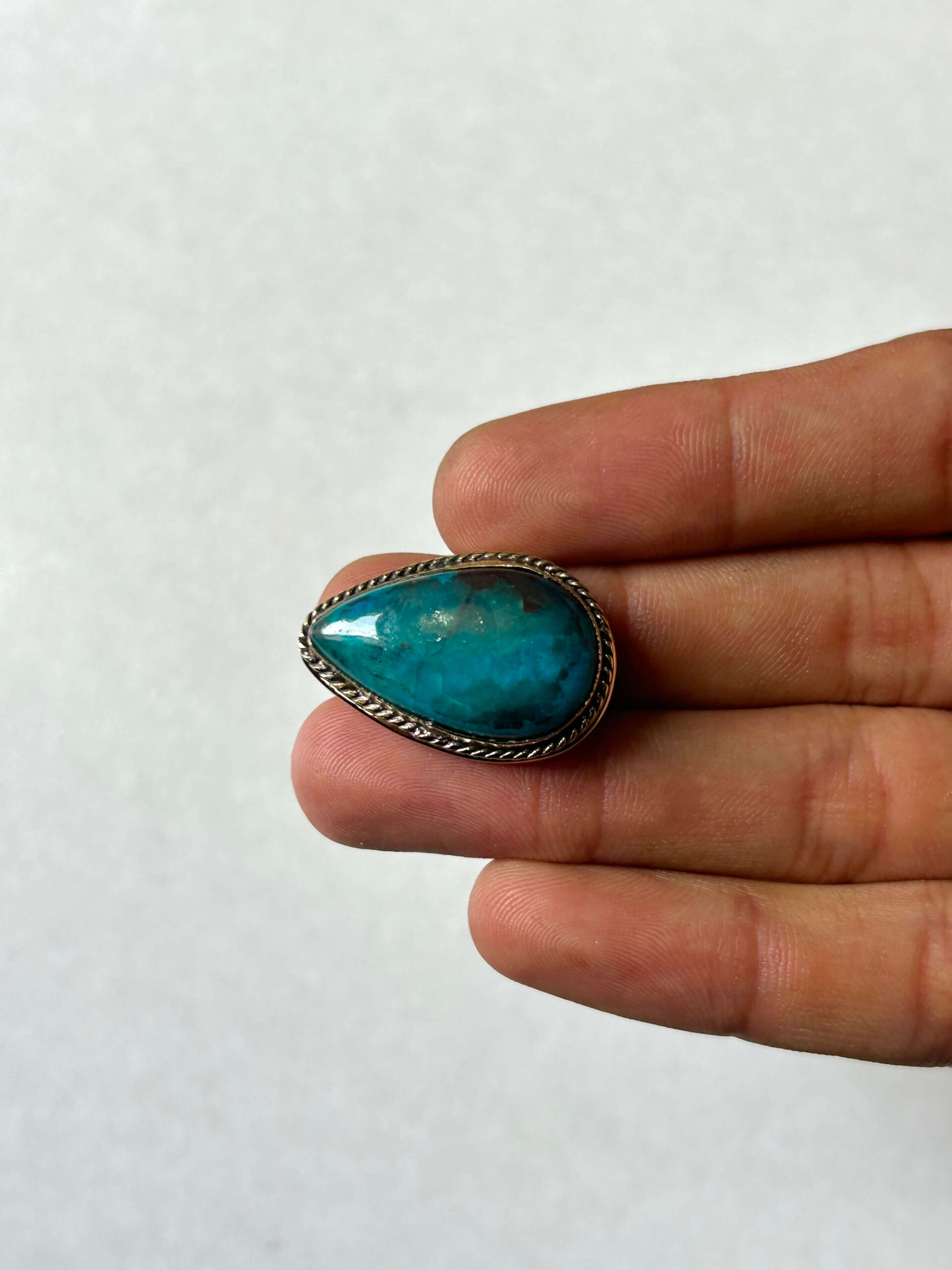 Natural Azurite Gemstone with Groove – 27mm - Image 2