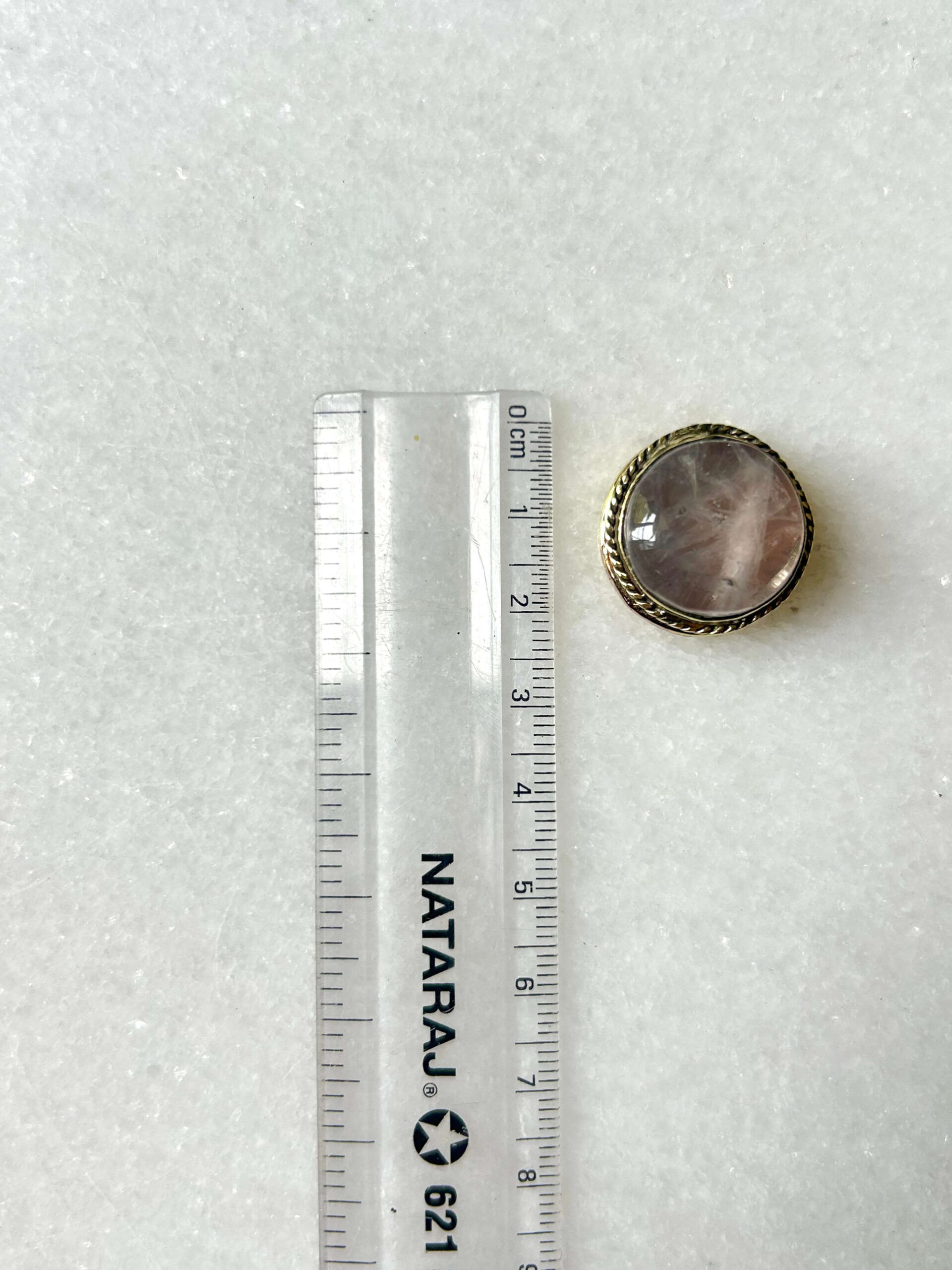 Rose Quartz Grooved Stone – 22X21mm - Image 2