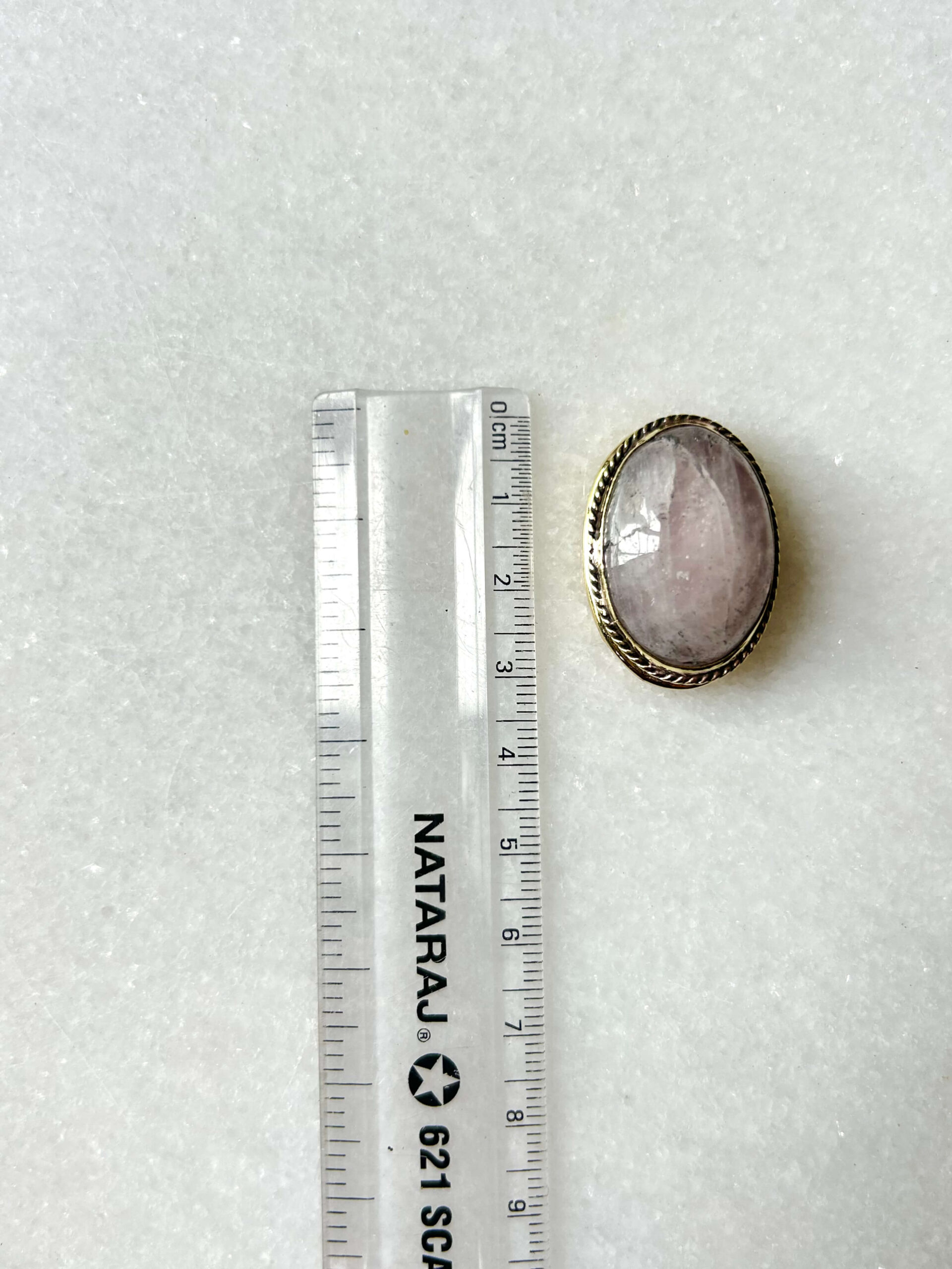 Rose Quartz Grooved Stone – 30X21mm - Image 3