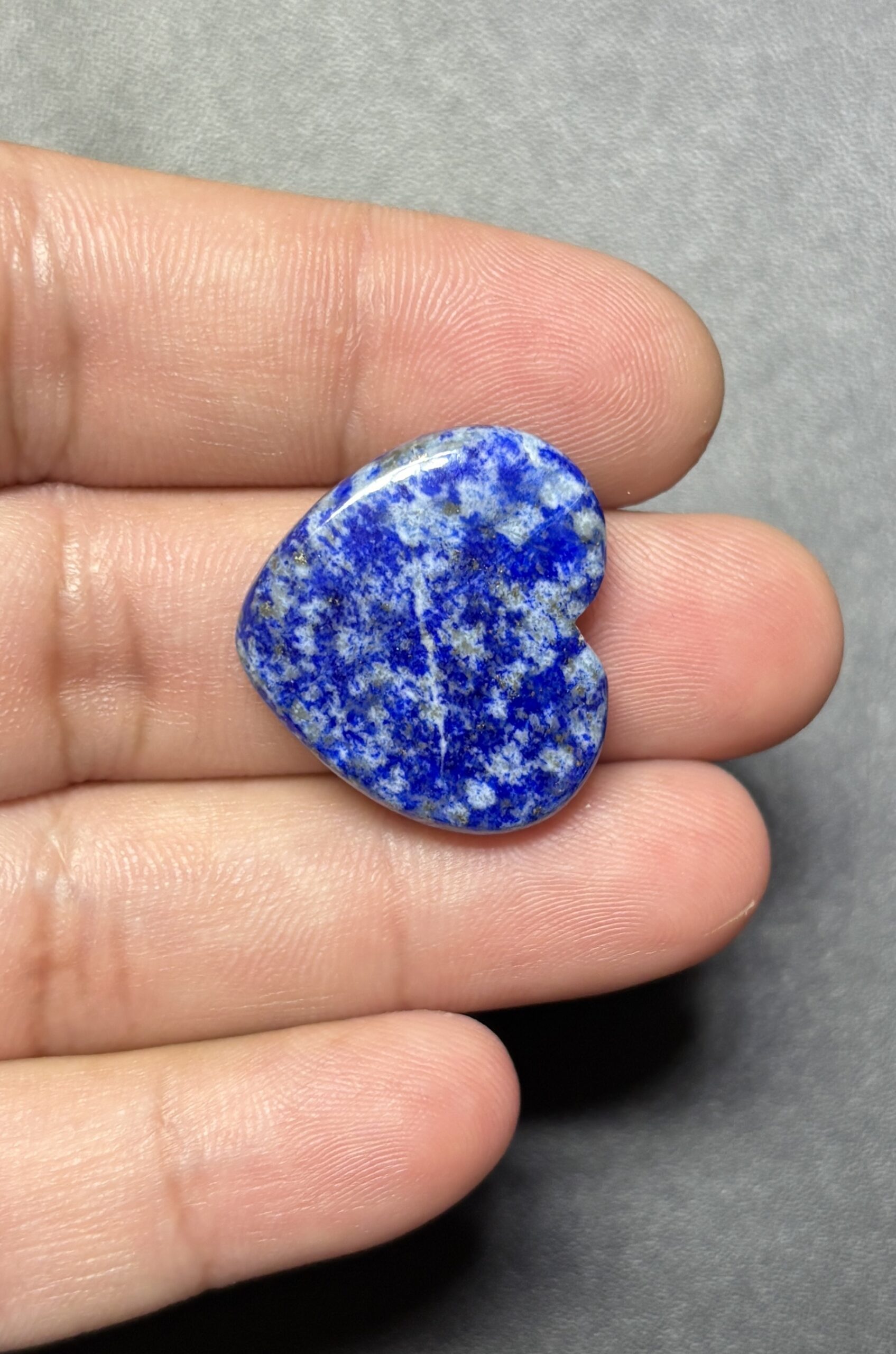 22mm Lapis Lazuli Heart Cabochon – One of a Kind - Image 2