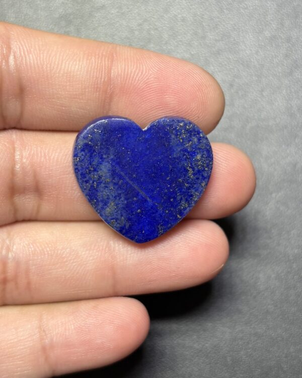 24mm Lapis Lazuli Heart Cabochon with Golden Pyrite