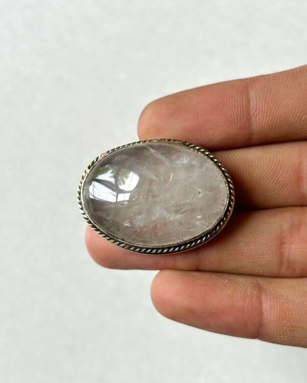 Rose Quartz Grooved Stone – 36X26mm