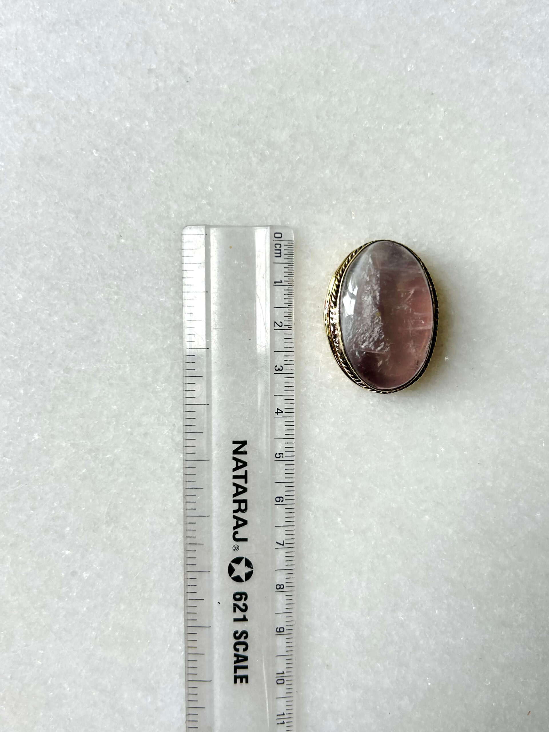 Rose Quartz Grooved Stone – 34X25mm - Image 2