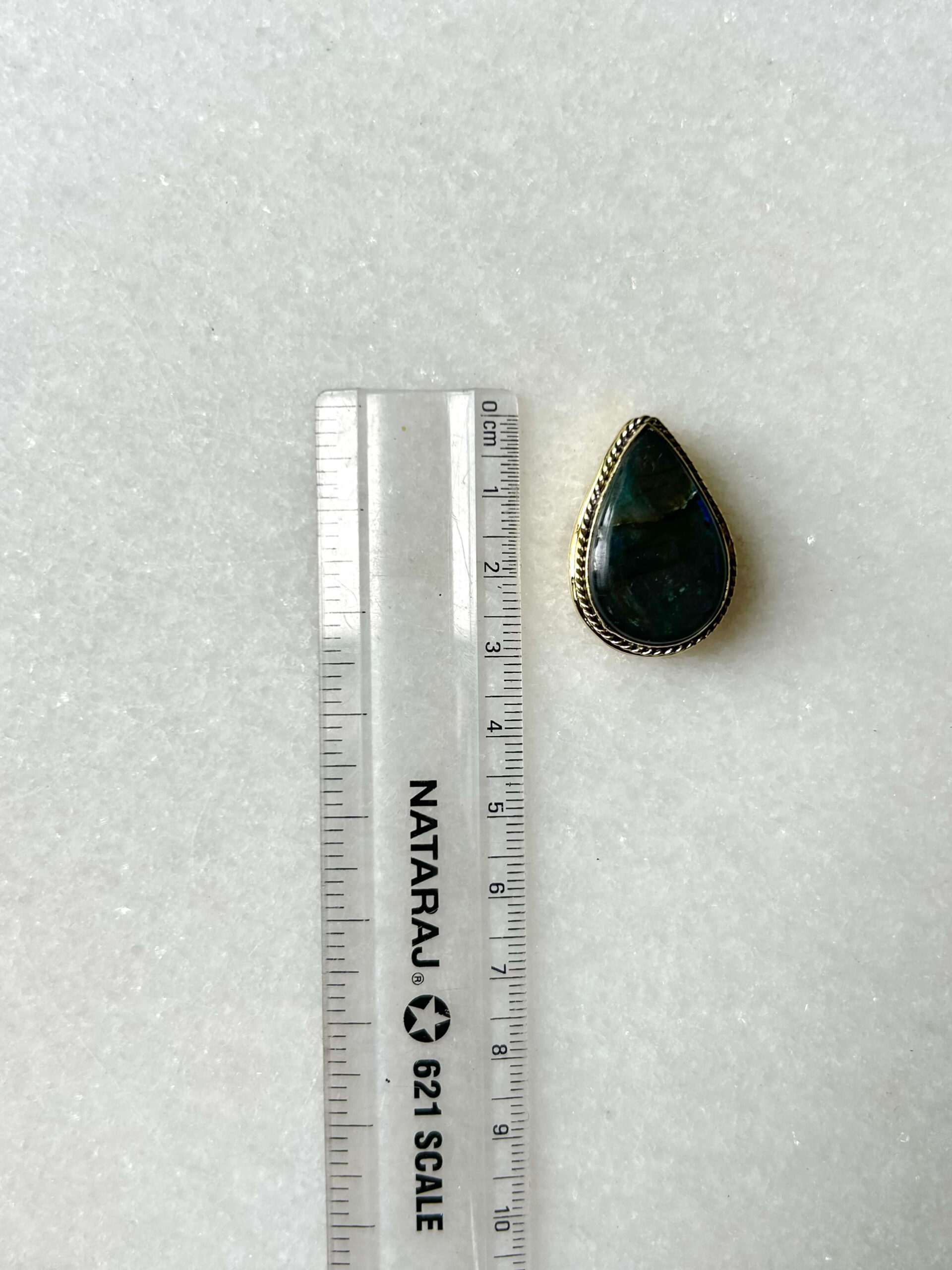 Purple Labradorite Grooved Stone – 29X20mm - Image 2