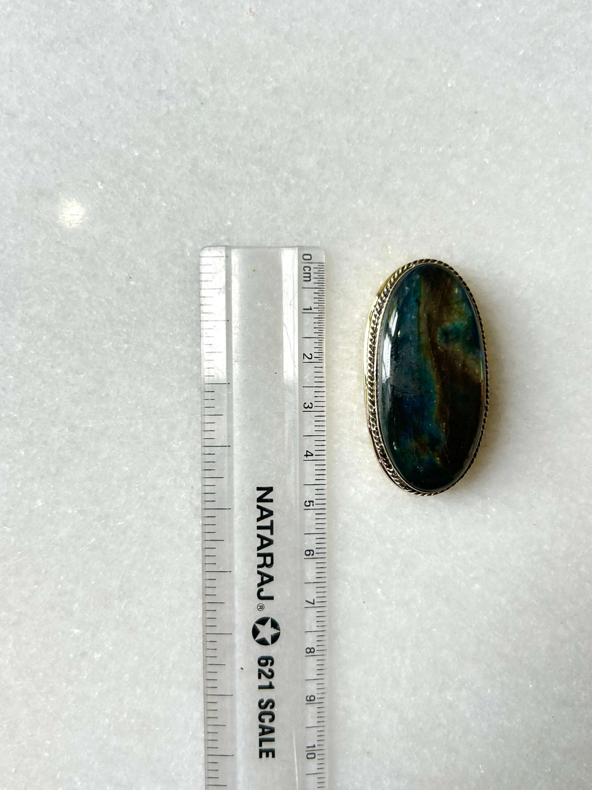 Purple Labradorite Grooved Stone – 47X24mm - Image 2