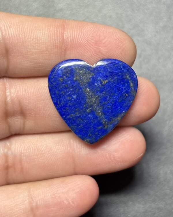 26mm Lapis Lazuli Heart Gemstone with Rich Blue Tones