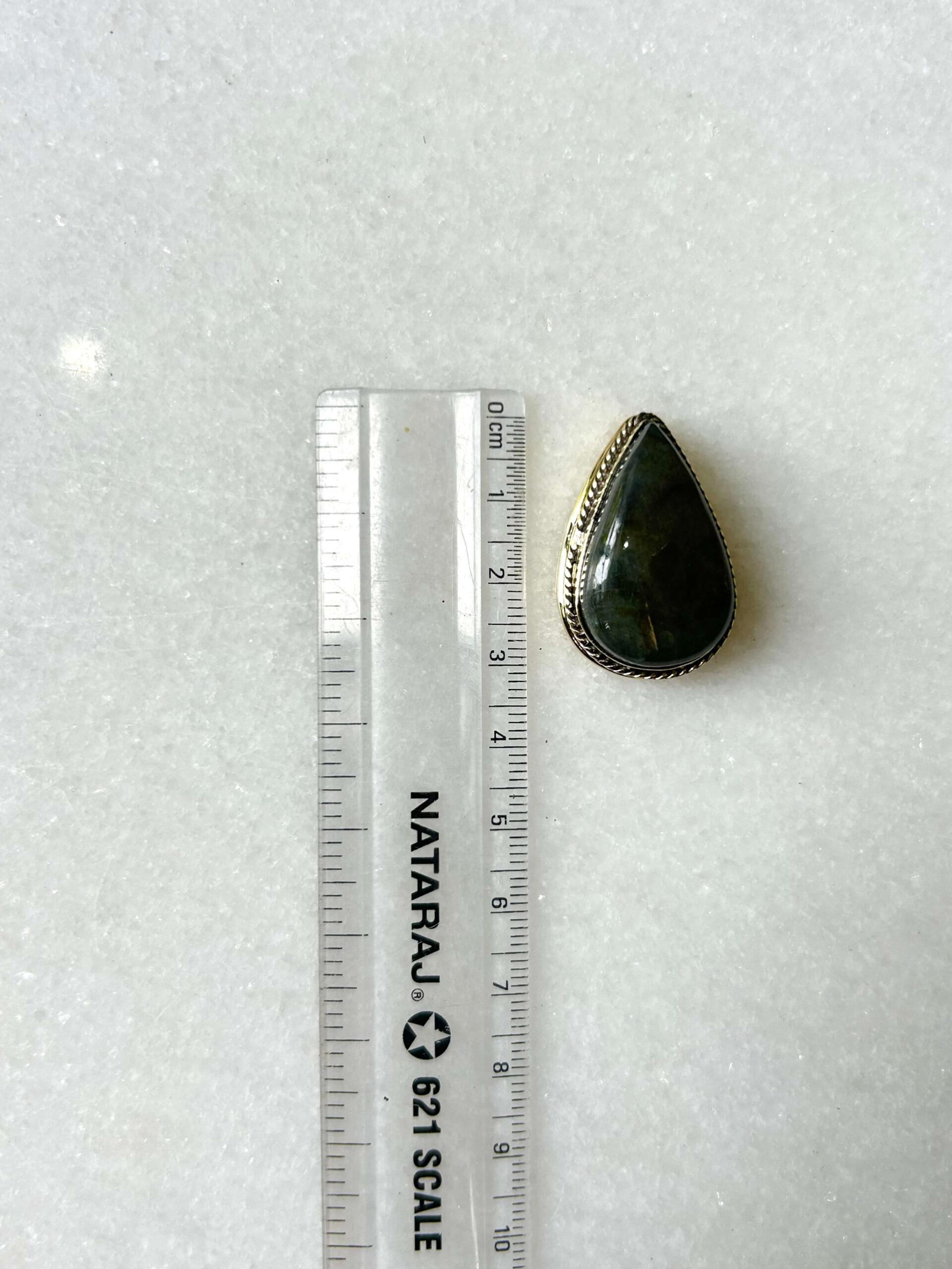Purple Labradorite Grooved Stone – 31X21mm - Image 2