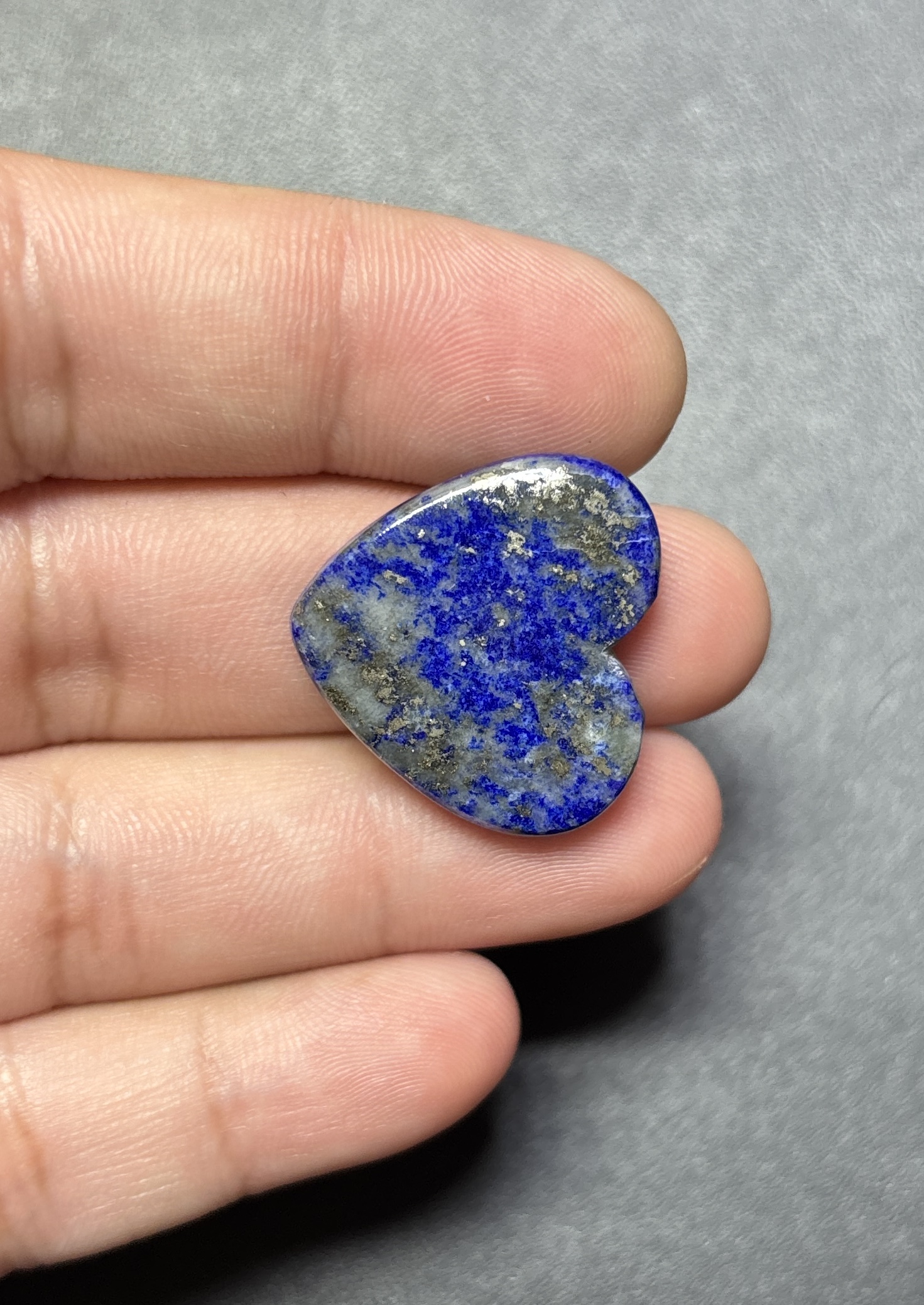 23mm Lapis Lazuli Heart Cabochon for Jewelry Making - Image 2