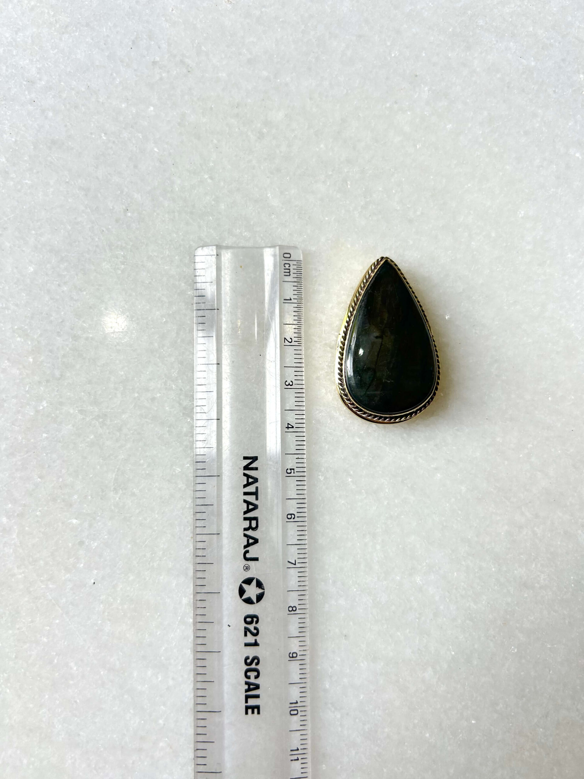Purple Labradorite Grooved Stone – 37X23mm - Image 2
