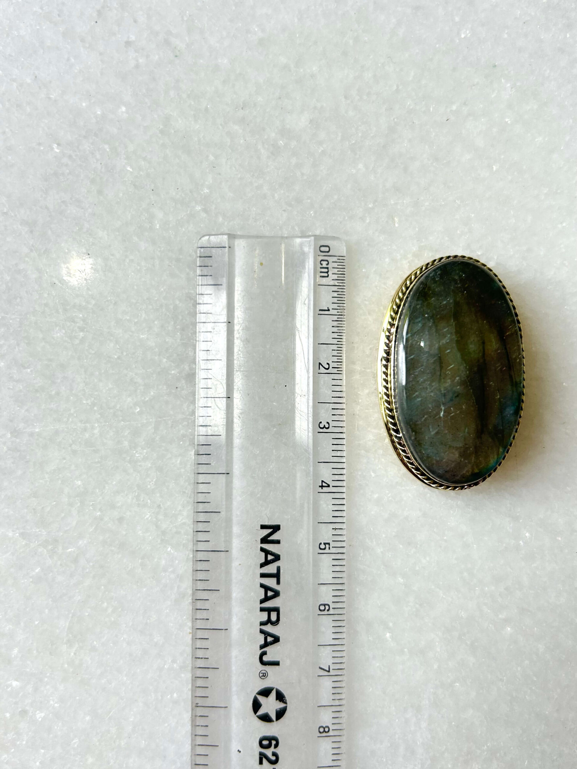 Purple Labradorite Grooved Stone – 38X23mm - Image 2